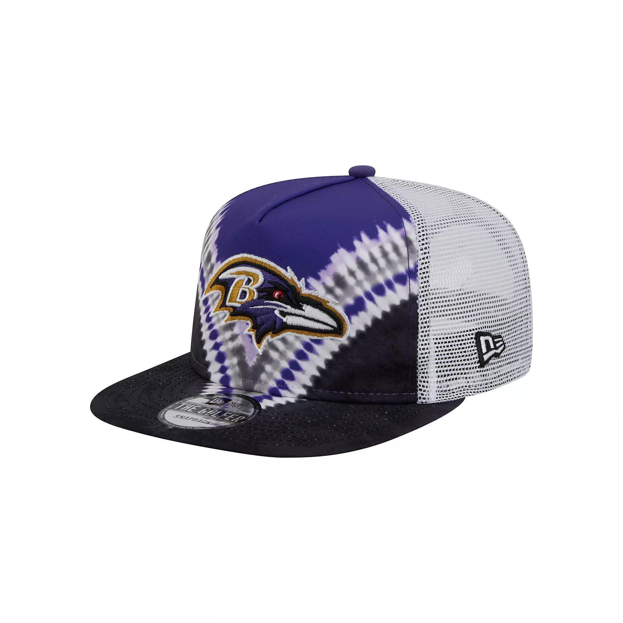 Men's New Era Purple/Black Baltimore Ravens Throwback Dye Golfer Snapback Hat Product Image