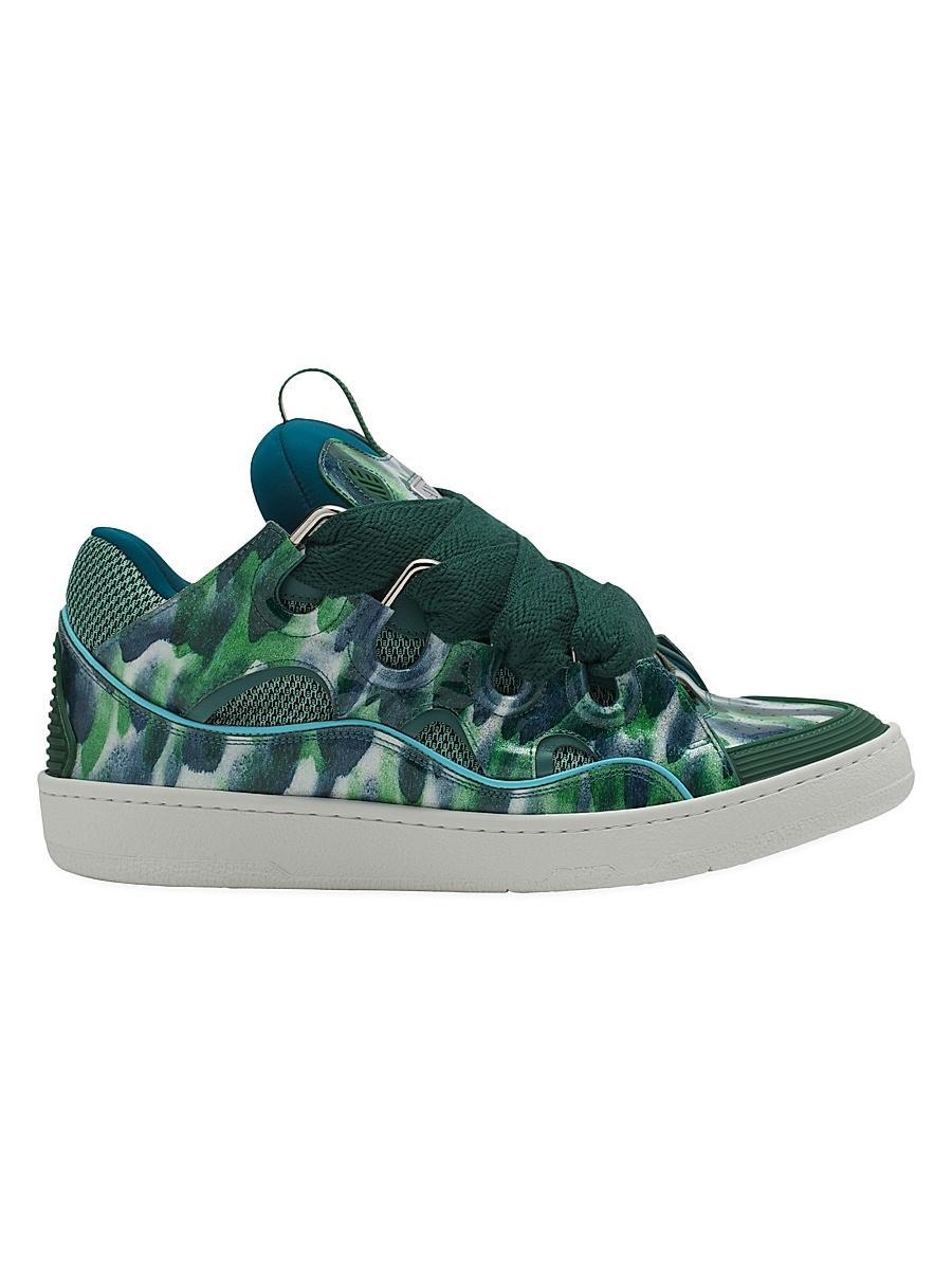 Mens Curb Leather Sneakers with Sparkles Product Image