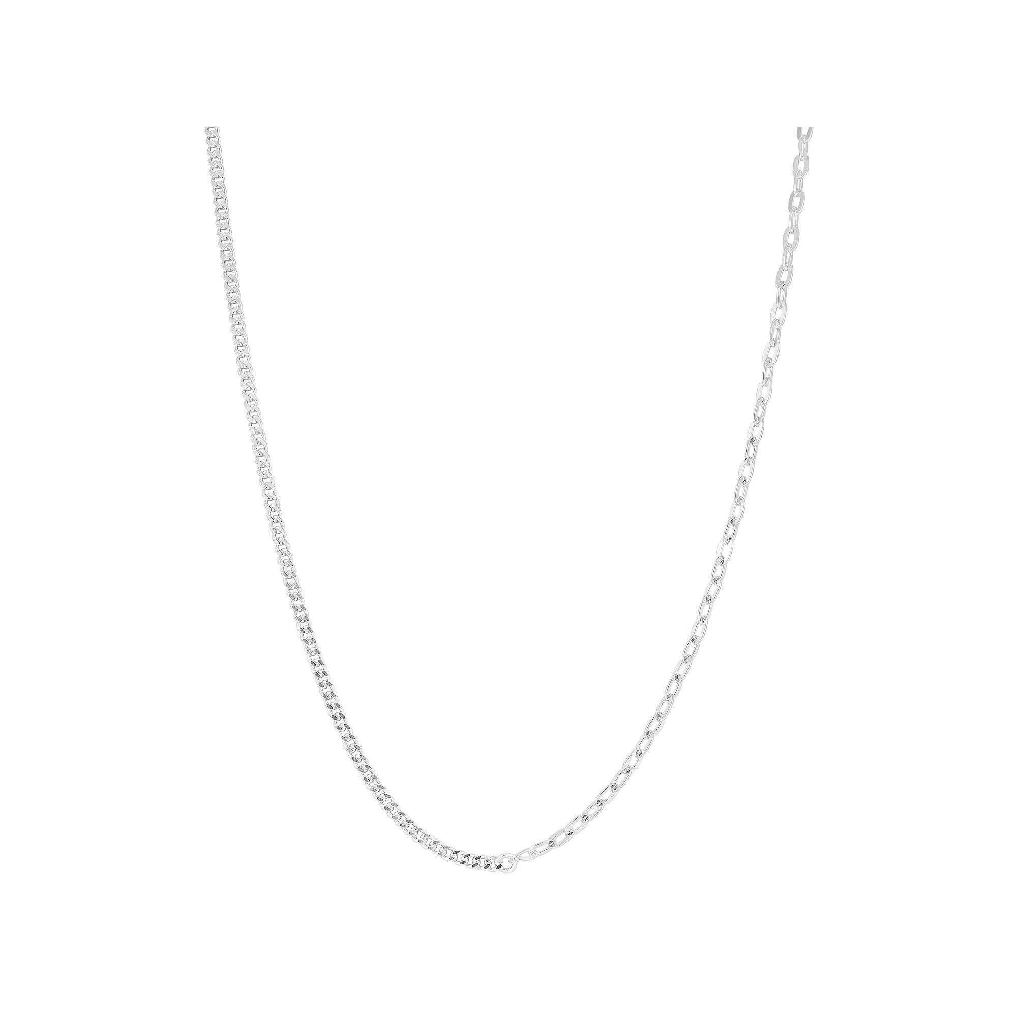 Sunkissed Sterling 14k Gold over Silver Link X Curb Chain Necklace, Women's, Size: 18", Silver Tone Product Image