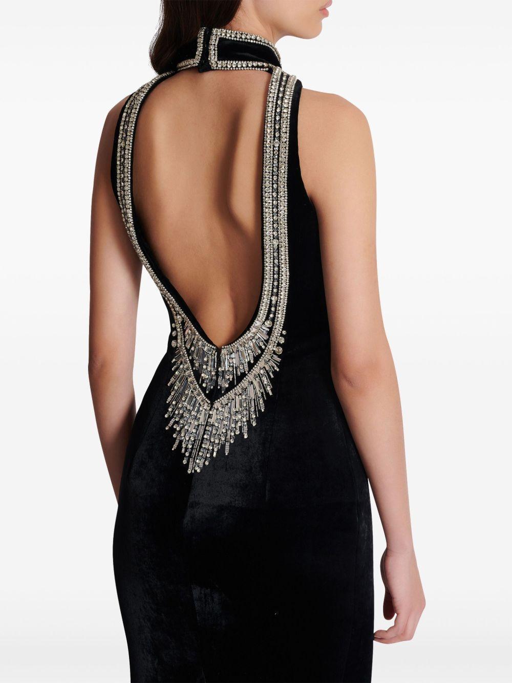 crystal-embellished velvet gown Product Image