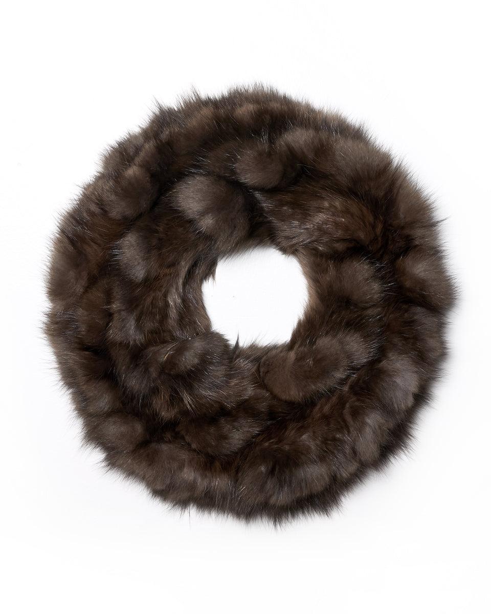 Knitted Sable Sections Infinity Scarf Product Image