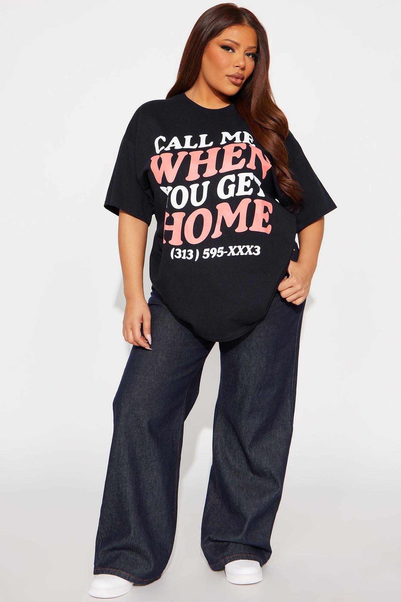 Call Me Oversized Tee - Black Product Image