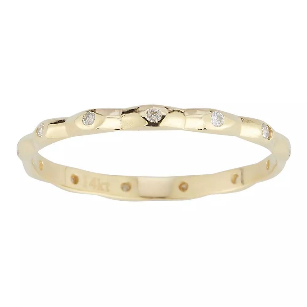 LUMINOR GOLD 14k Gold & Diamond Accent Pyramid Stackable Ring, Women's, Size: 8, Yellow Product Image