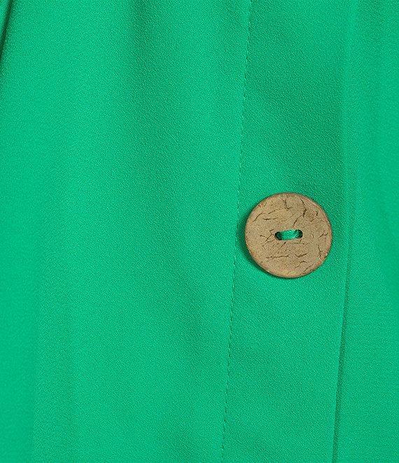 Jones New York Round Neck Short Sleeve Button Detail Blouse Product Image