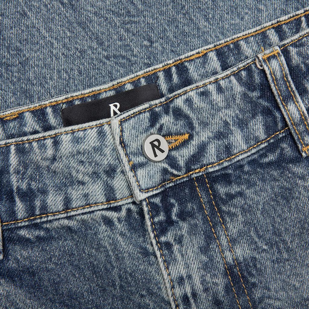 R3 Distressed Baggy Denim - Blue/Cream Male Product Image