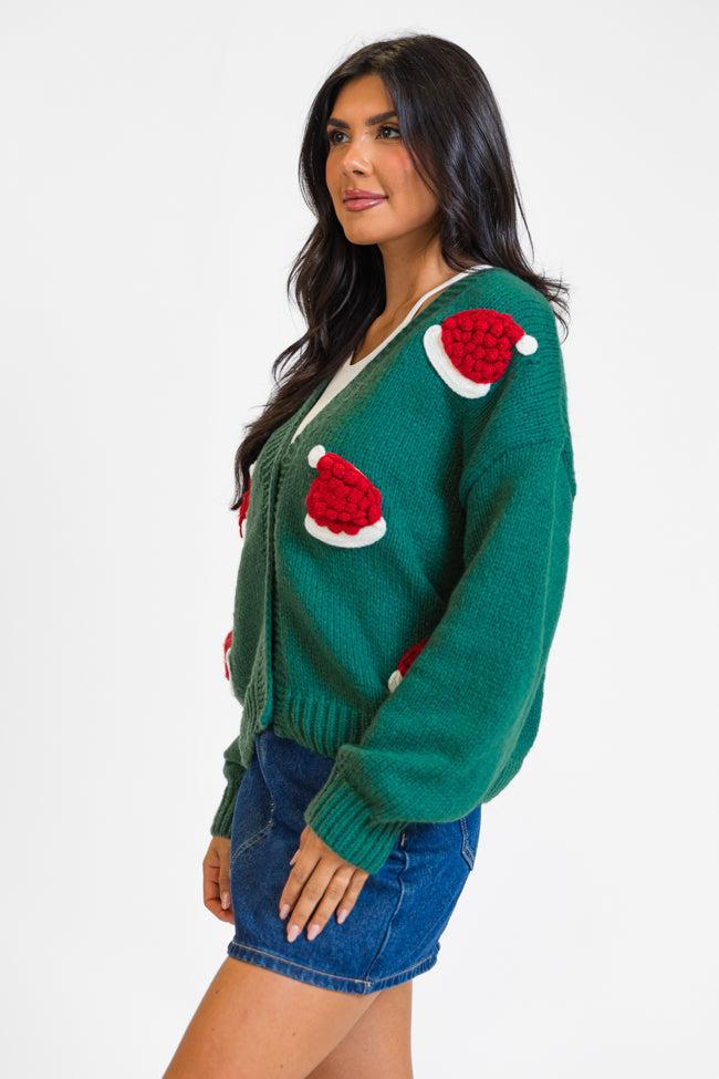 Ole Saint Nick Green Santa Hat Cardigan FINAL SALE Product Image