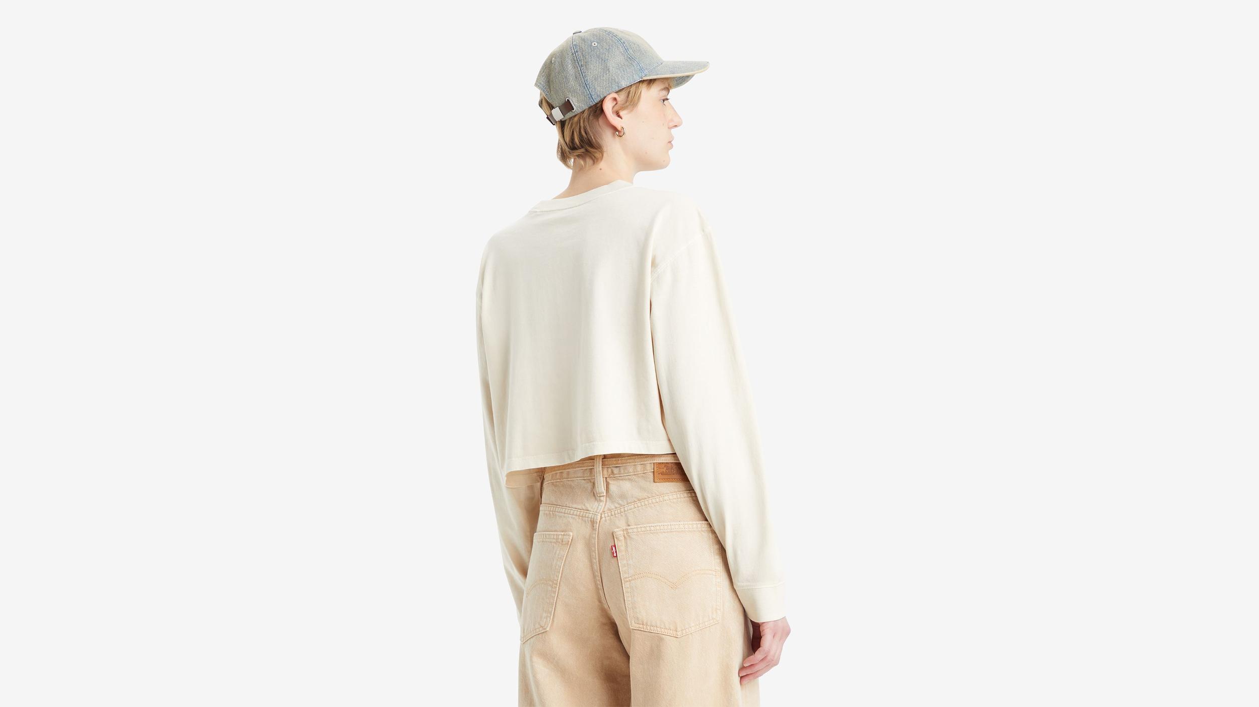 Cropped Long Sleeve Football T-Shirt Product Image