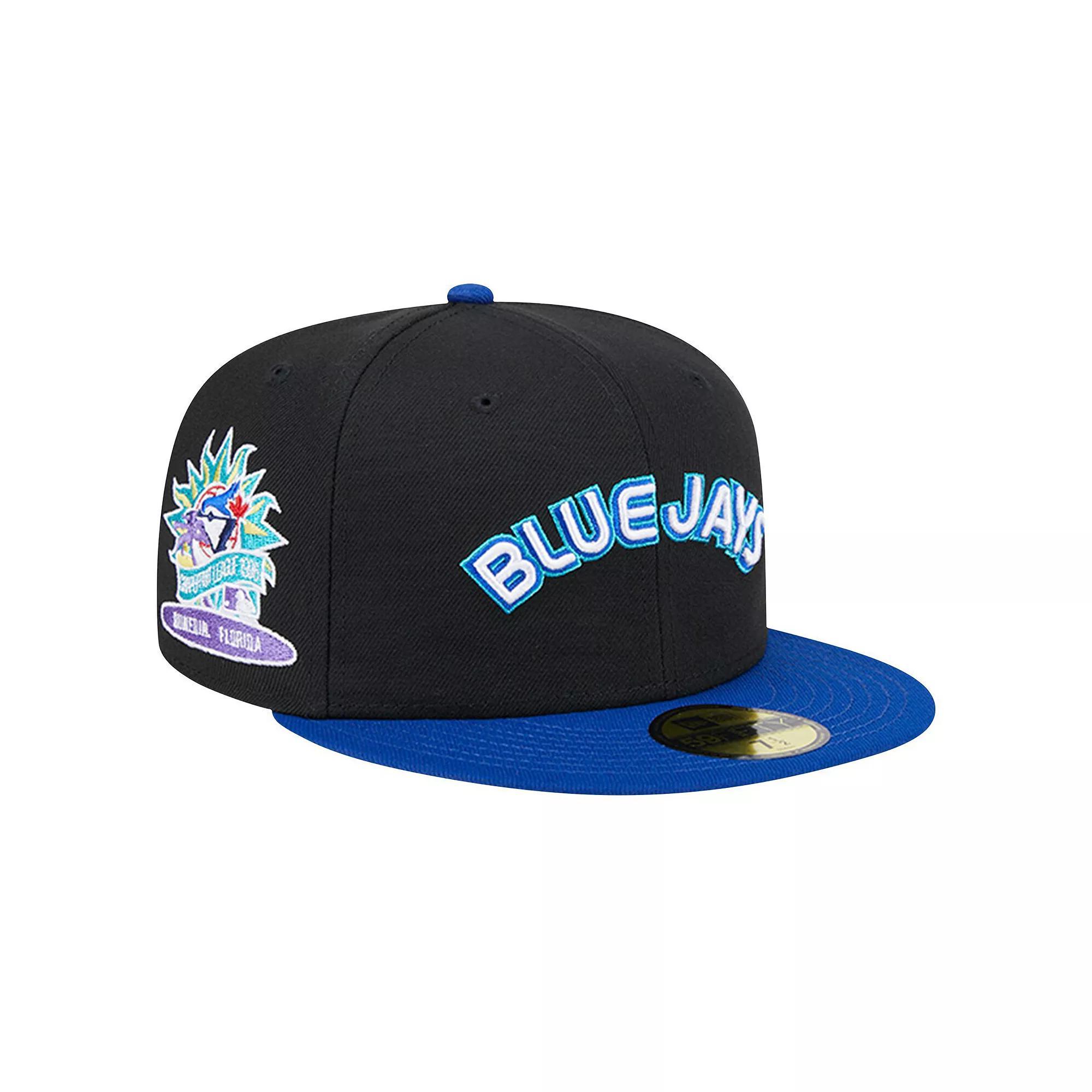 Men's New Era Black Toronto Blue Jays  Retro Spring Training 59FIFTY Fitted Hat, Size: 7 1/8, Jay Black Product Image