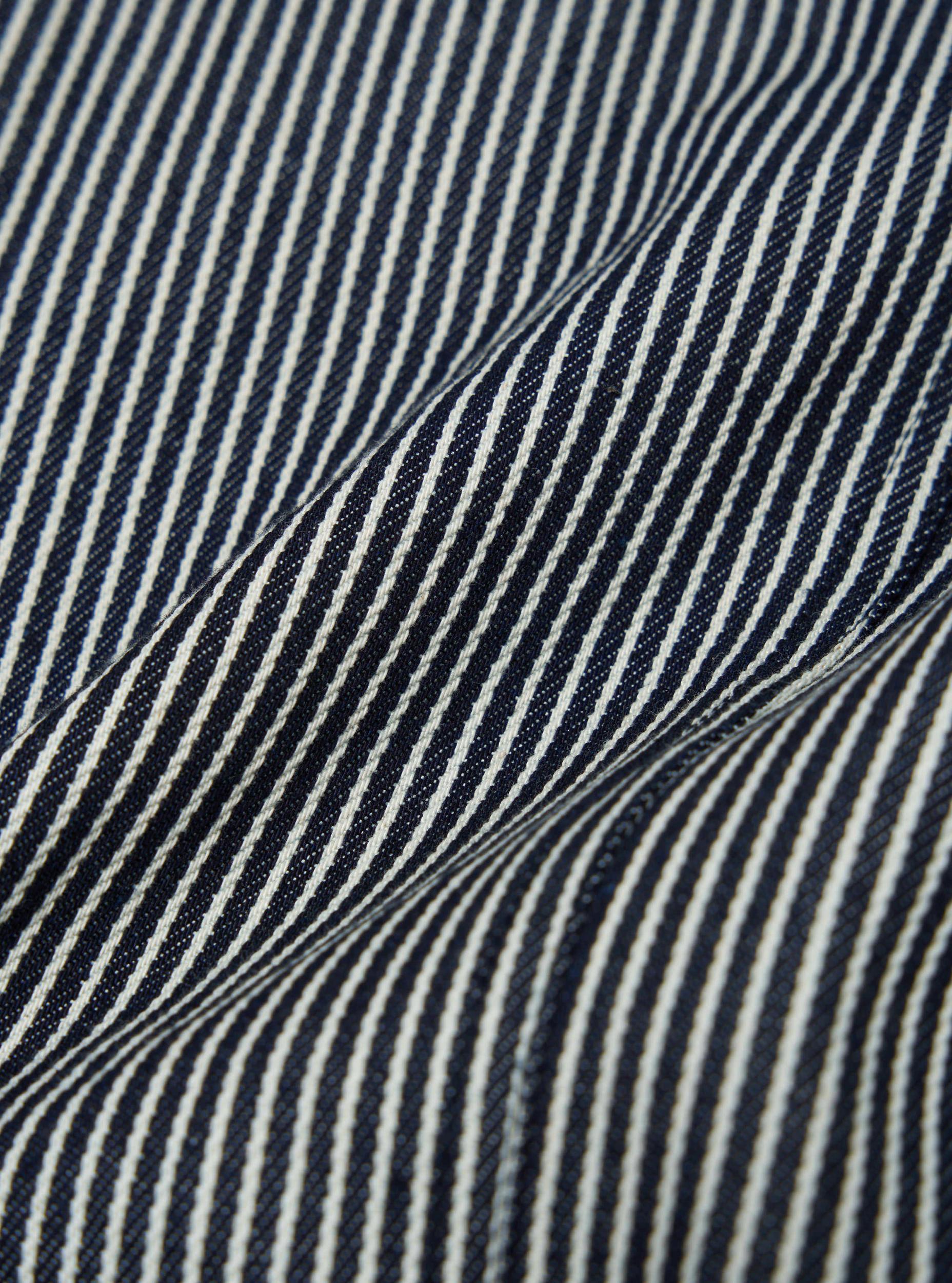 Universal Works Original Bakers Jacket in Indigo Hickory Stripe Denim Product Image