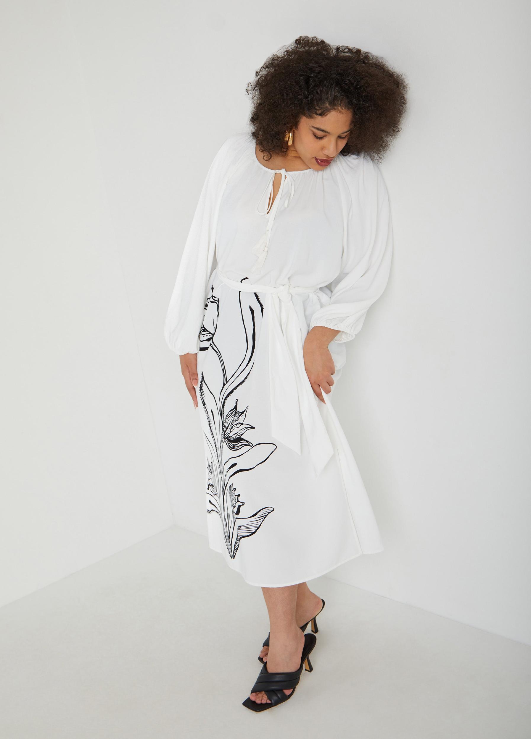 Floral Tie Neck Maxi Dress Product Image