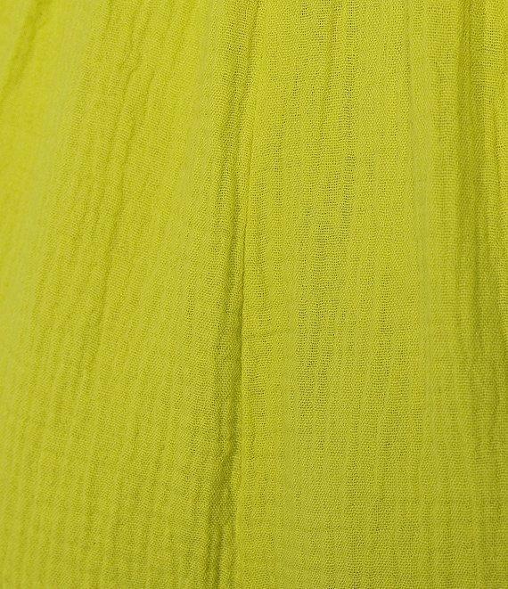 Bryn Walker Plus Cotton Gauze Elastic Waistband Wide Leg Cropped Pants Product Image