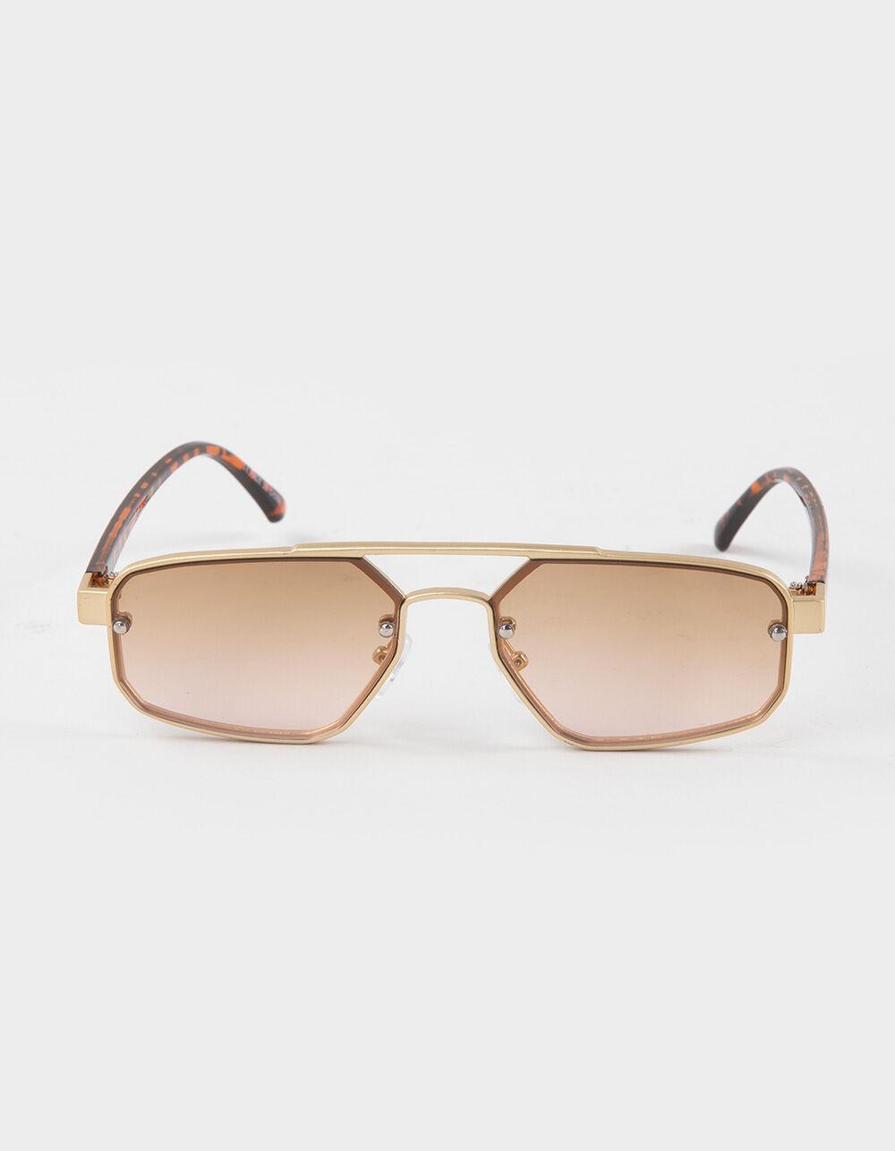 RSQ Metal Aviator Light Lens Sunglasses - GOLD Product Image