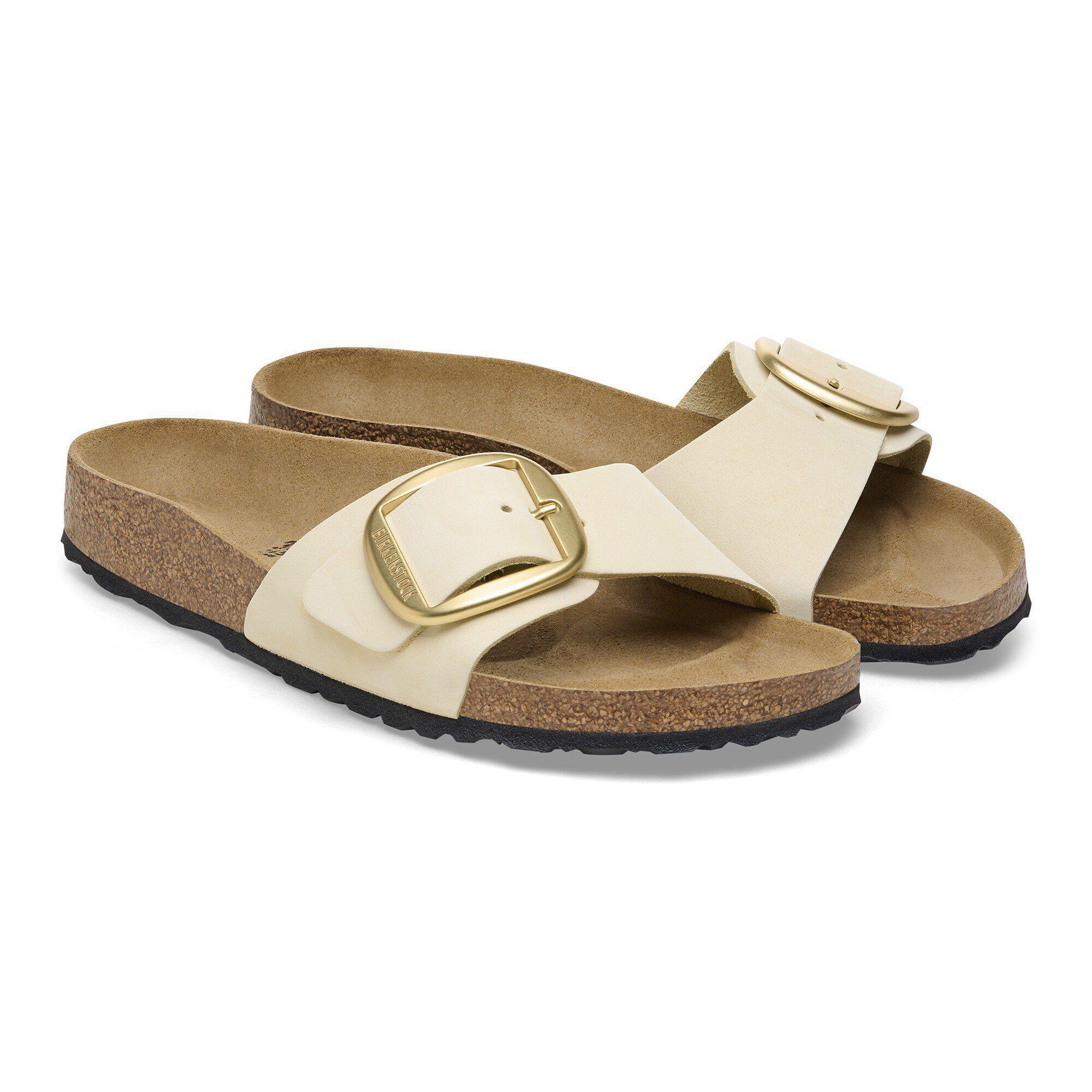 Madrid Big Buckle Nubuck Leather Ecru Product Image