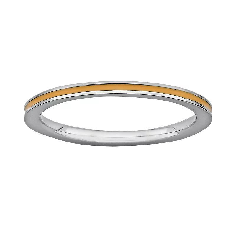 Stacks & Stones Sterling Silver Orange Enamel Stack Ring, Women's, Size: 5 Product Image