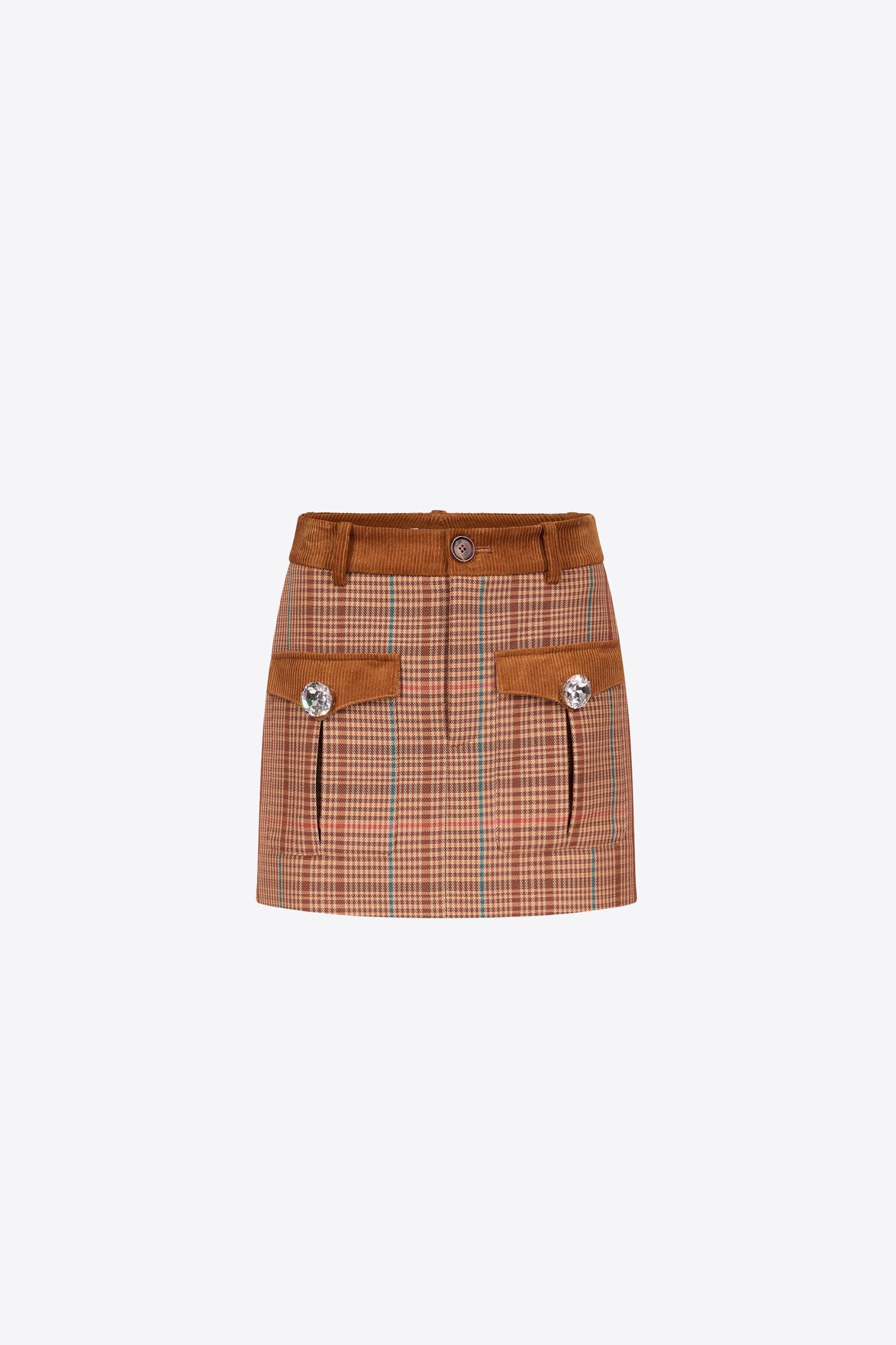 Crystal Button Checked Halter Top Product Image