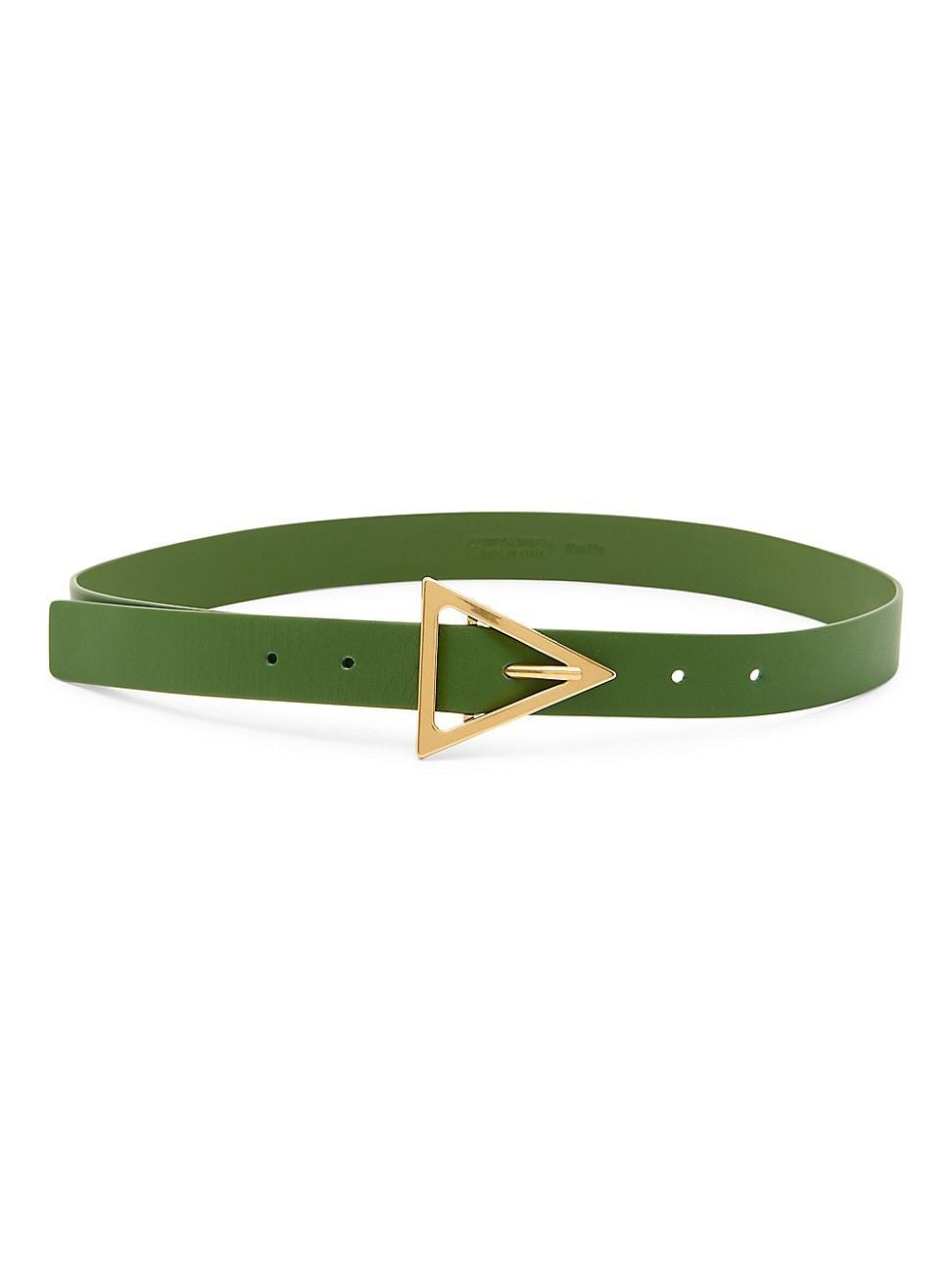 Womens Triangle-Buckle Leather Belt Product Image