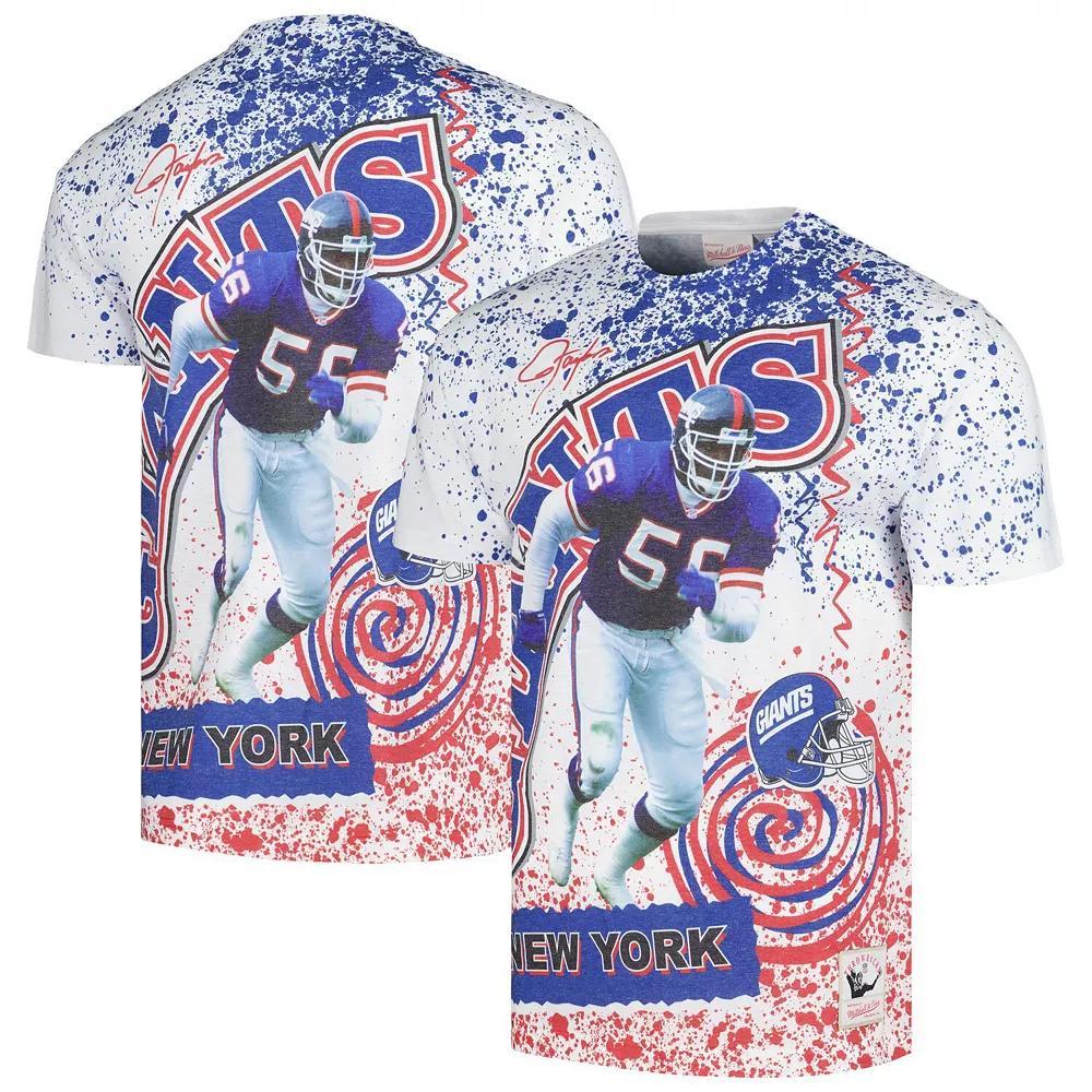 Men's Mitchell & Ness  White New York Giants Retired Player Name & Number Burst T-Shirt, Size: 2XL Product Image