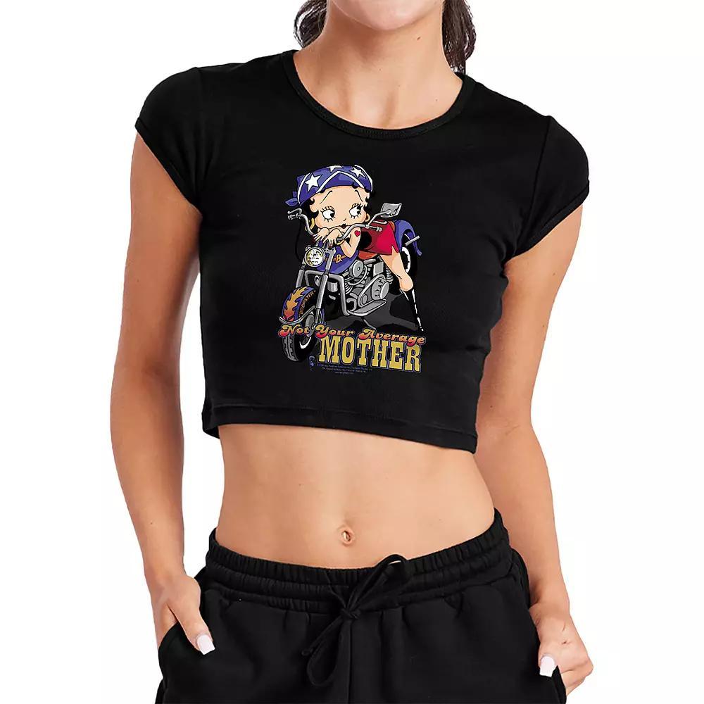 Womens Betty Boop Not Your Average Mother Crop Graphic Tee Product Image