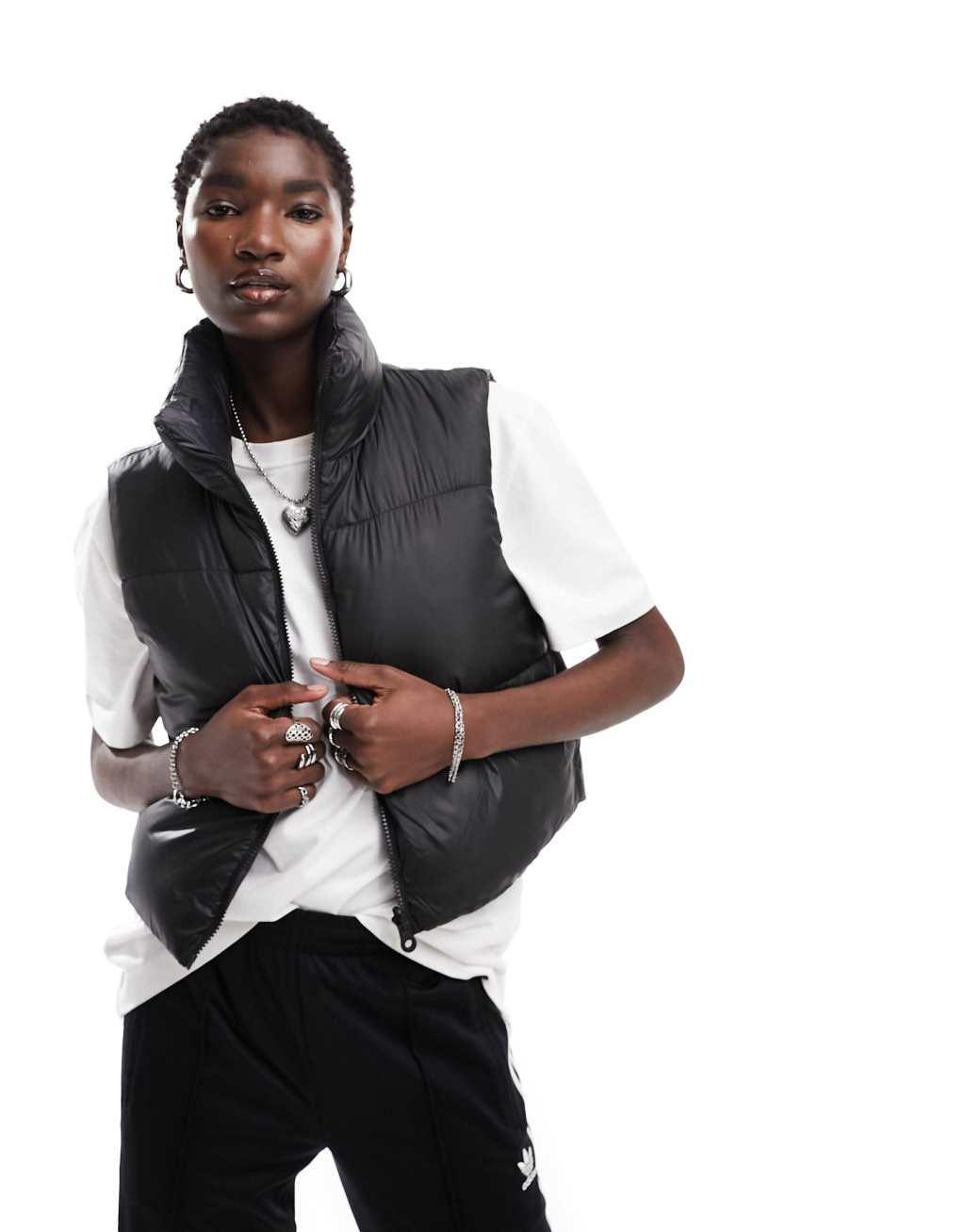 ONLY cropped high neck vest in black  Product Image