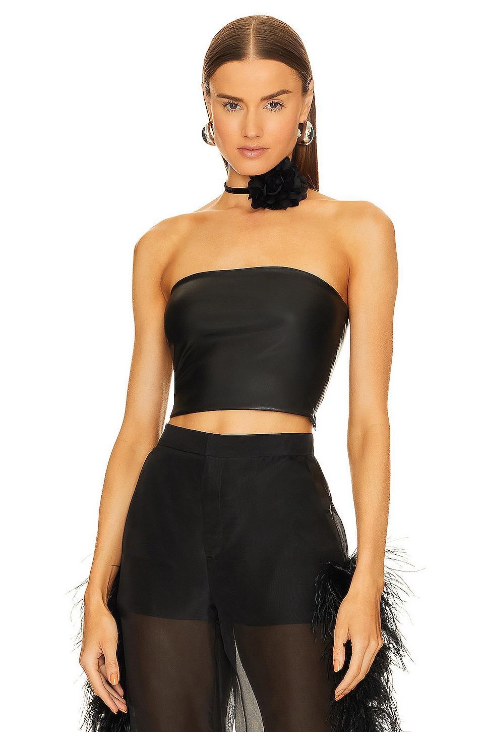 Stretch Faux Leather Tube Top Lapointe Product Image