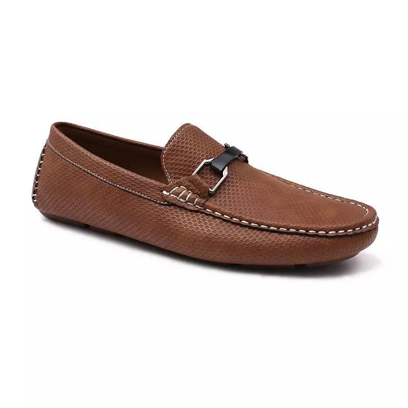 Aston Marc Men's Embossed Loafers, Size: 9, Red Product Image