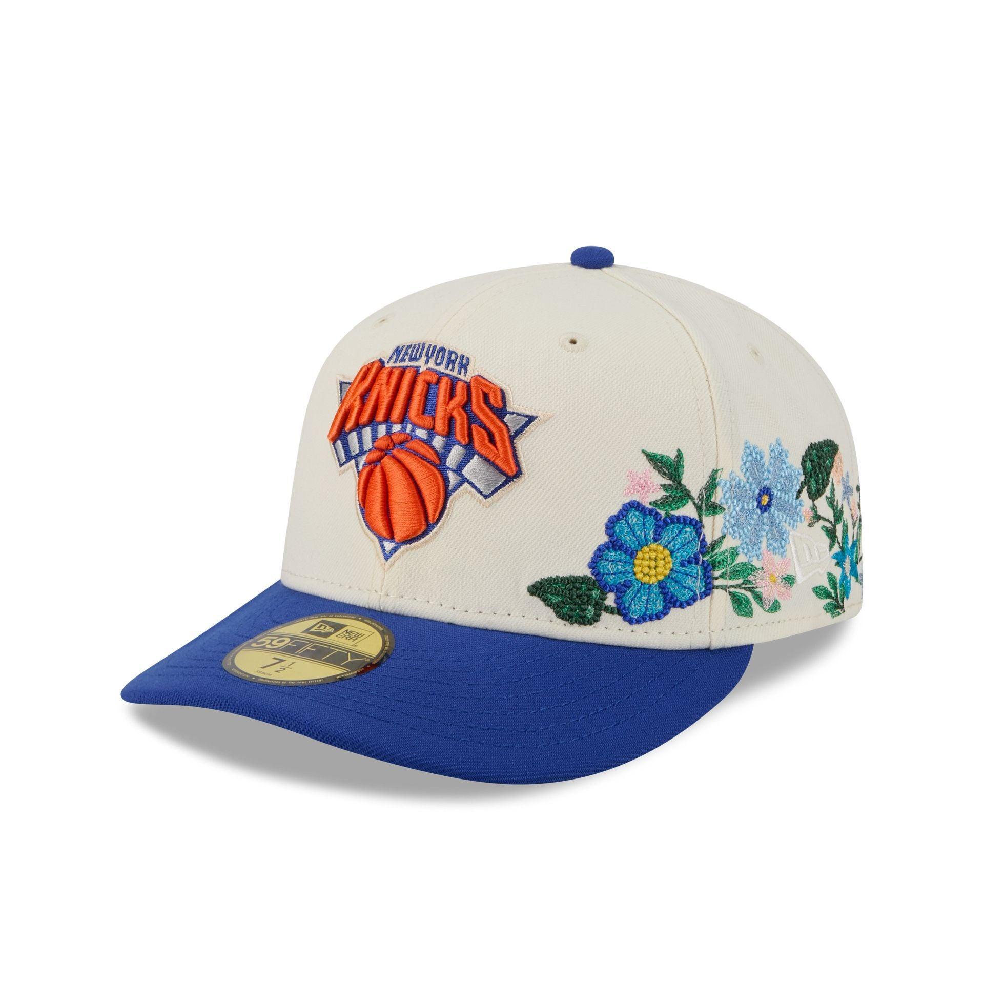 New York Knicks Tonal Florals White 59FIFTY Fitted Hat Male Product Image