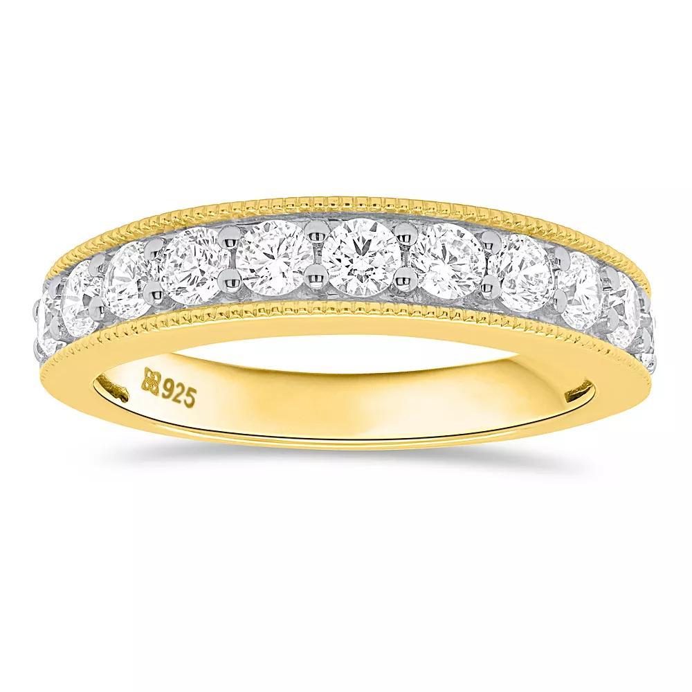 Ethique Two-Tone Sterling Silver 1 Carat T.W. Lab-Grown Diamond Band Ring, Women's, Size: 7, Gold Tone Product Image