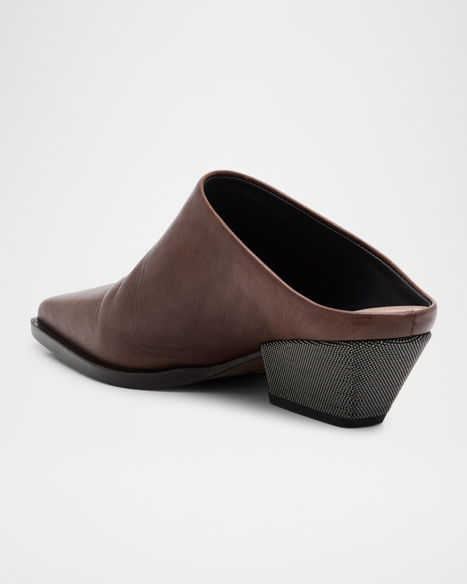 Western Leather Monili-Heel Mules Product Image