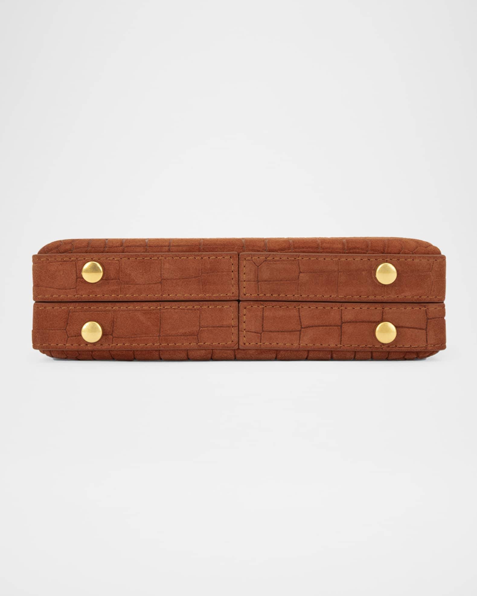 Croc-Embossed Suede Crossbody Bag Product Image