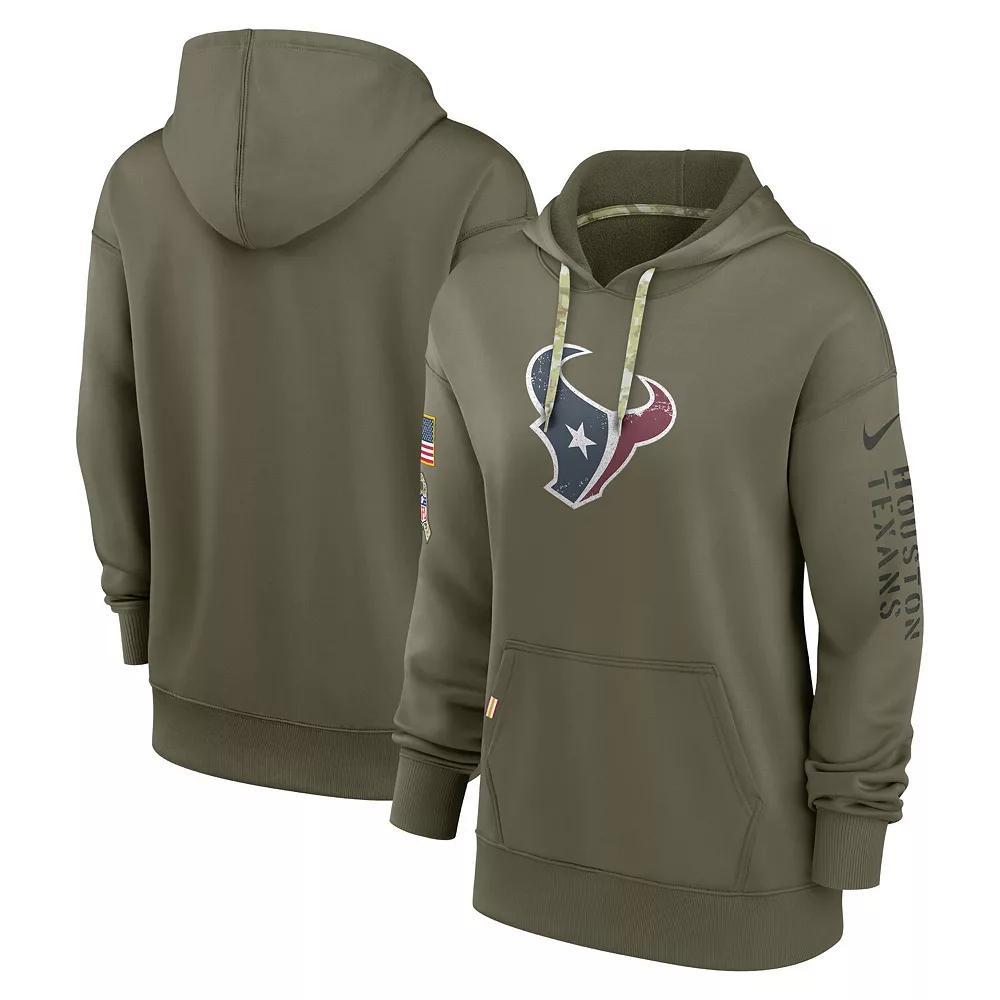 Women's Nike Olive Houston Texans Salute To Service Performance Pullover Hoodie, Size: Small, Team Product Image