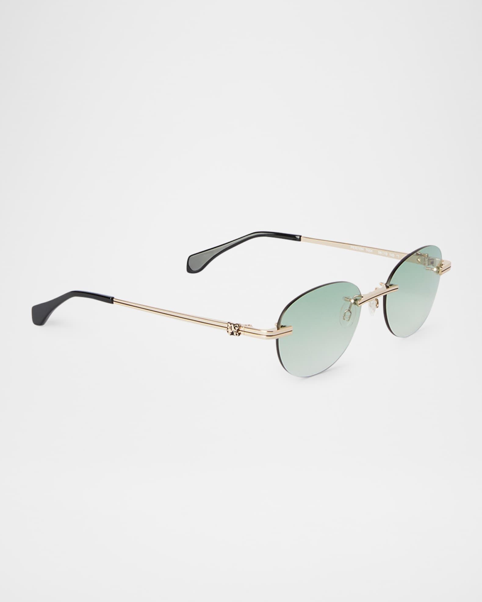 Crystal Oval Metal Sunglasses Product Image