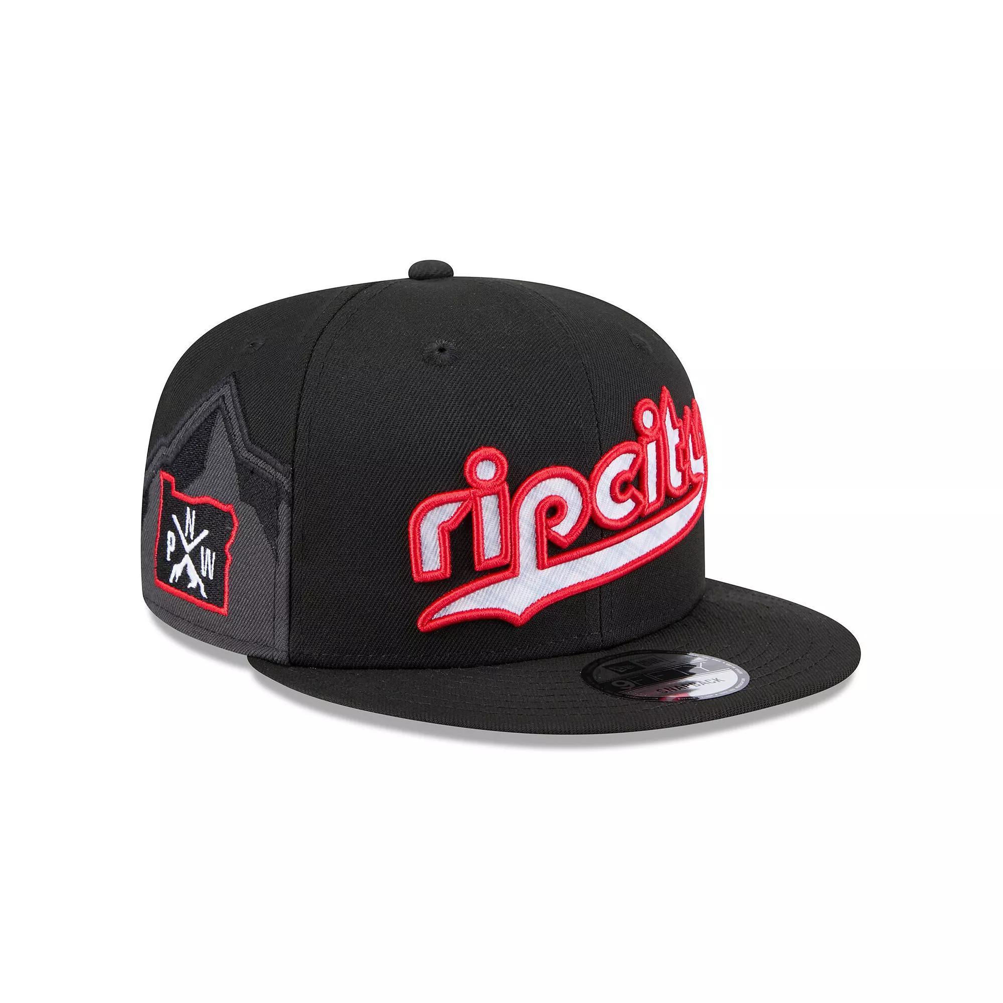 Men's New Era  Black Portland Trail Blazers 2024/25 City Edition 9FIFTY Snapback Hat Product Image