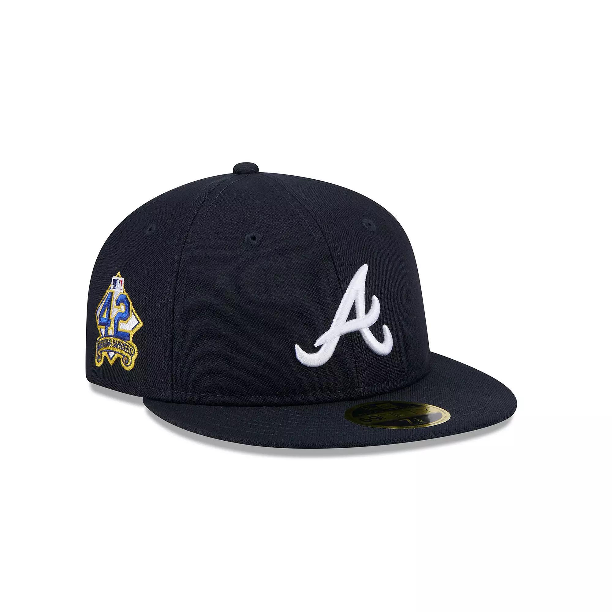 Men's New Era  Navy Atlanta Braves 2025 Jackie Robinson Day Retro Crown 59FIFTY Unstructured Fitted Hat, Size: 7 1/4, Blue Product Image