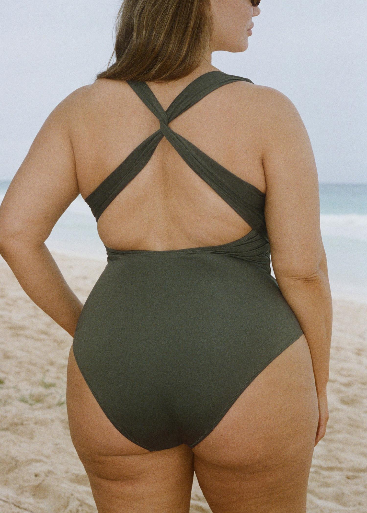 Crossover back swimsuit - Women | MANGO USA Product Image