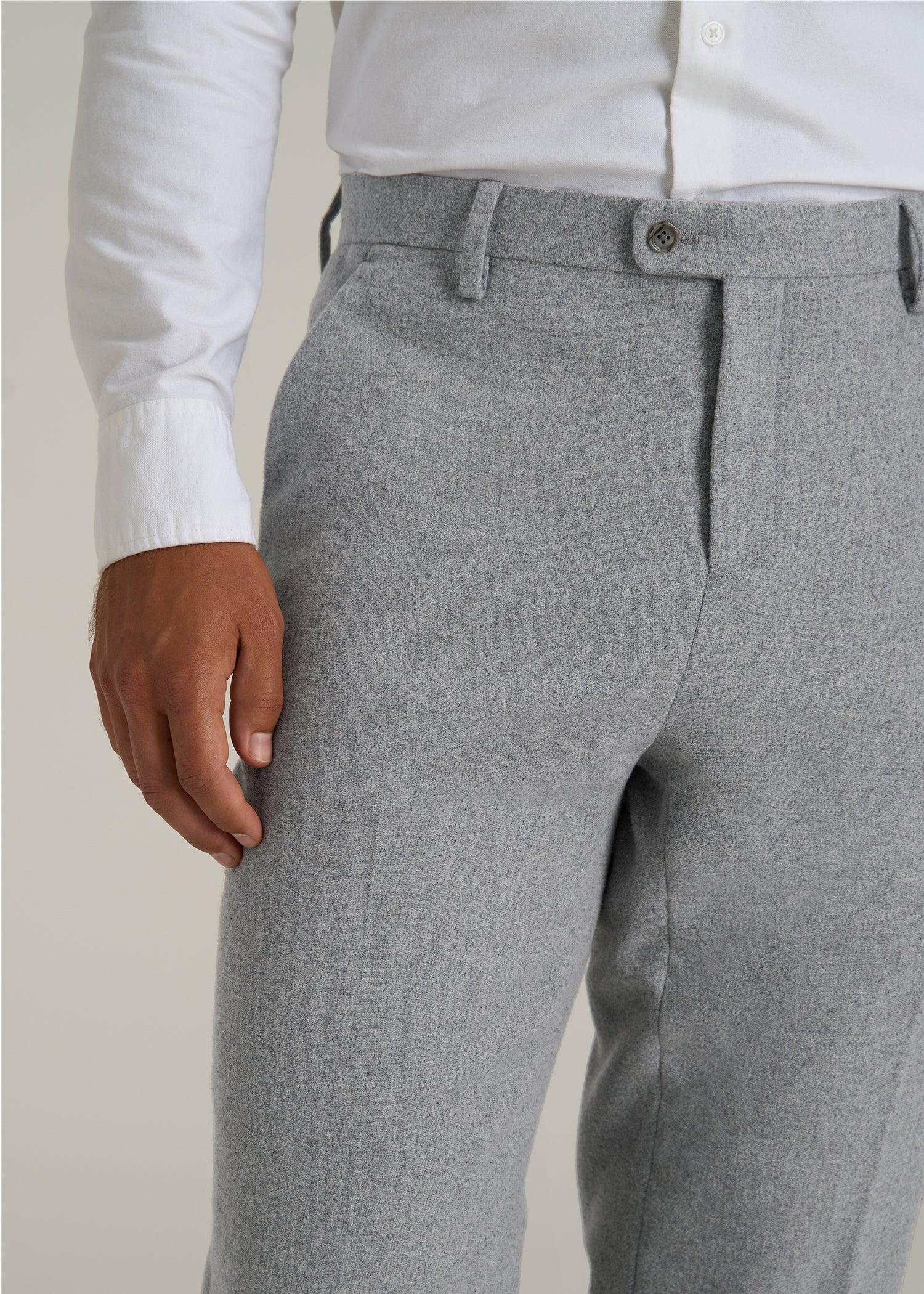 Wool Blend Dress Pants for Tall Men in Tin Grey Mix Male Product Image