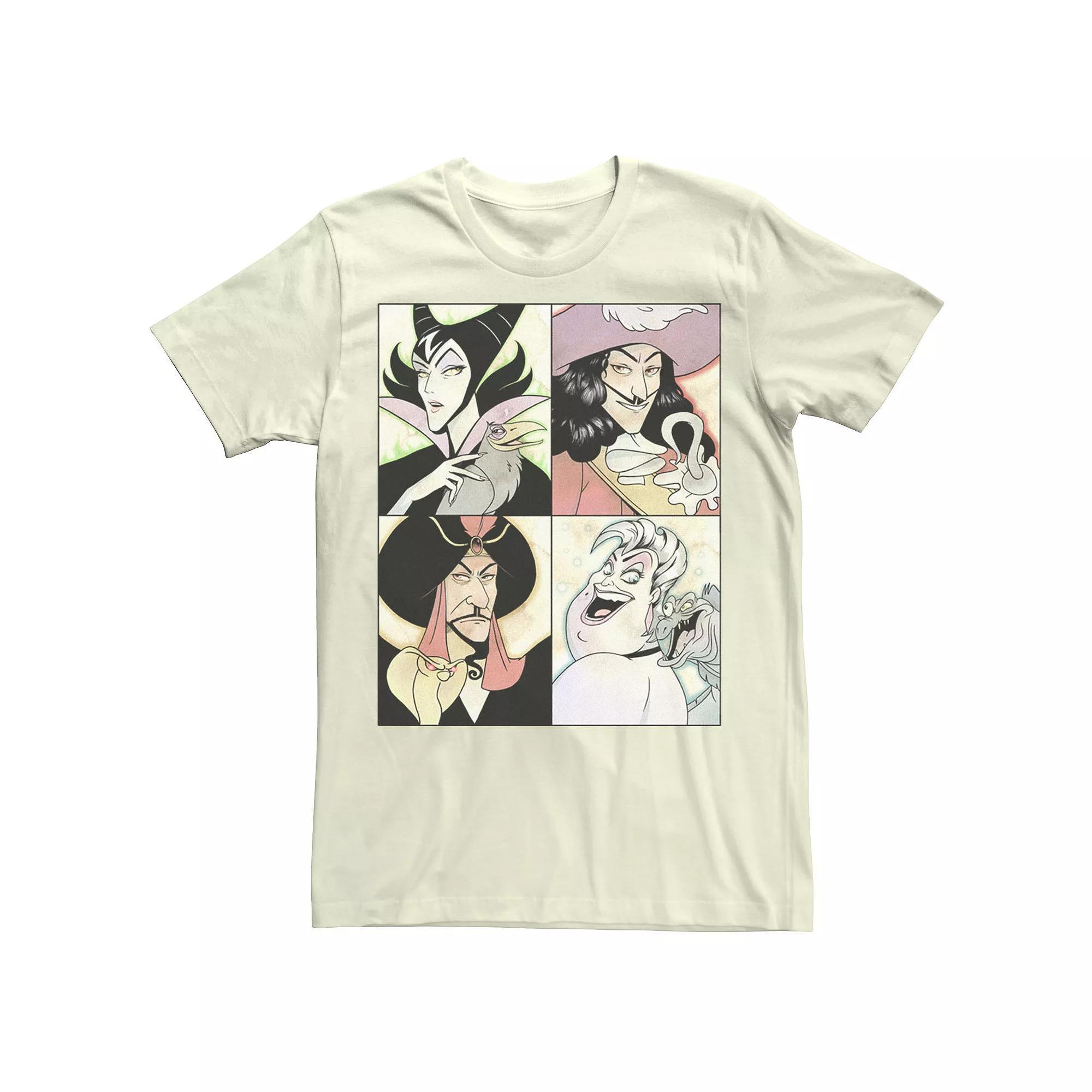 Disney's Villains Anime Watercolor Panels Men's Tee, Size: Medium, Natural Product Image