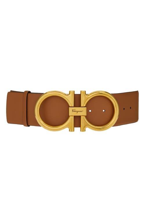 Double Gancini Leather Belt Product Image