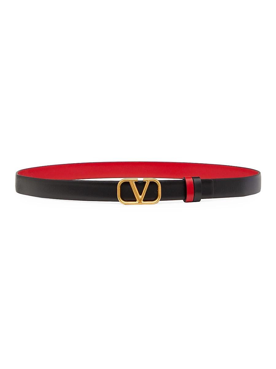 Womens Reversible VLogo Signature Belt in Glossy Calfskin 20MM Product Image