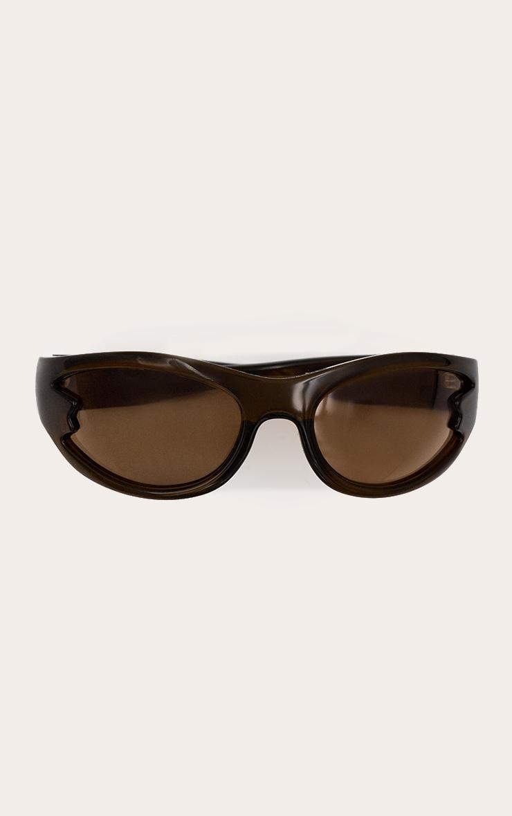 A.KJÆRBEDE Brown Smoke Frame Visor Sunglasses Product Image