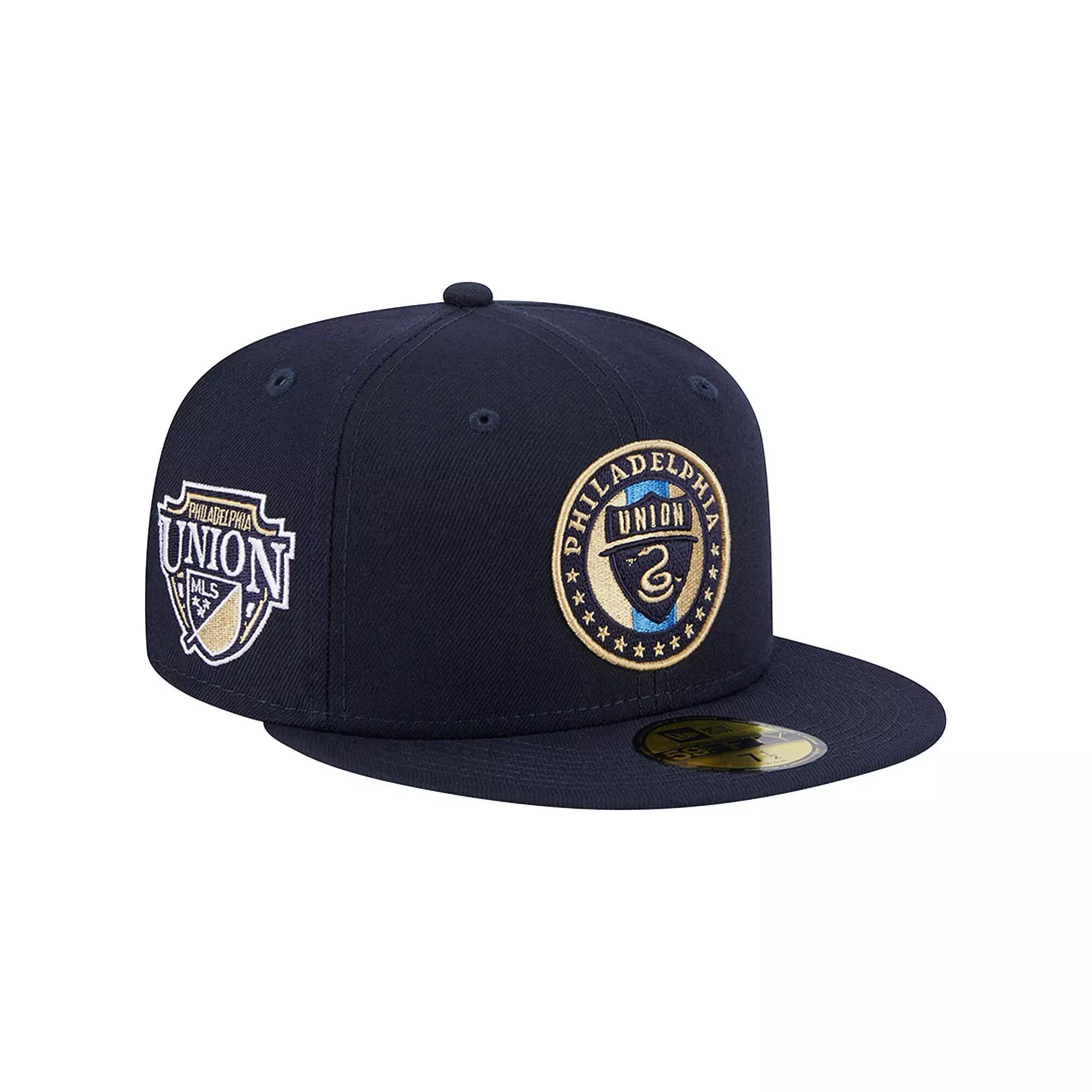 Men's New Era Navy Philadelphia Union Patch 59FIFTY Fitted Hat, Size: 7 1/4, Uni Blue Product Image