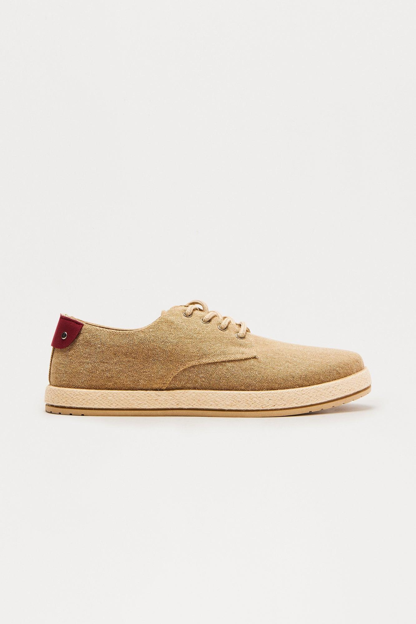Canvas Lace Up Espadrilles - Taupe Product Image