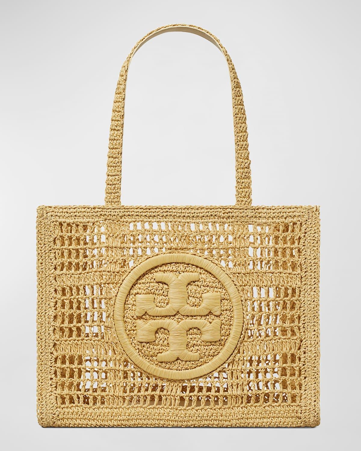 Womens Small Ella Crochet Straw Tote Bag Product Image