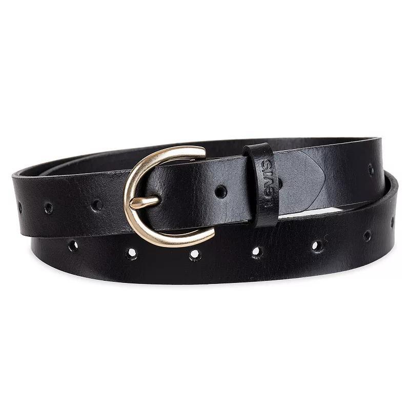 Women's & Plus Levi's® Perforated Casual Leather Belt, Size: 1XL, Black Product Image