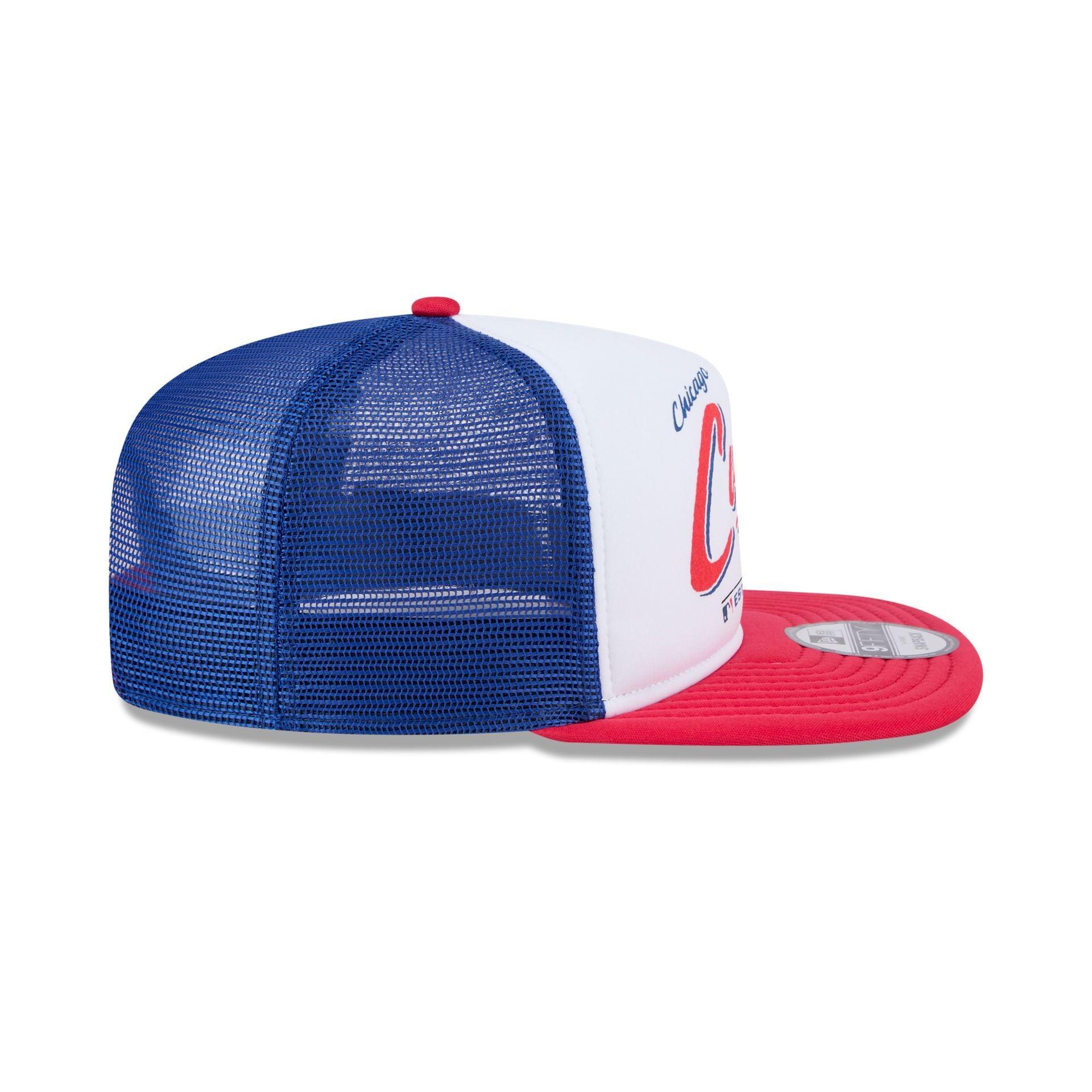 Chicago Cubs Retro Script 9FIFTY A-Frame Trucker Hat Male Product Image