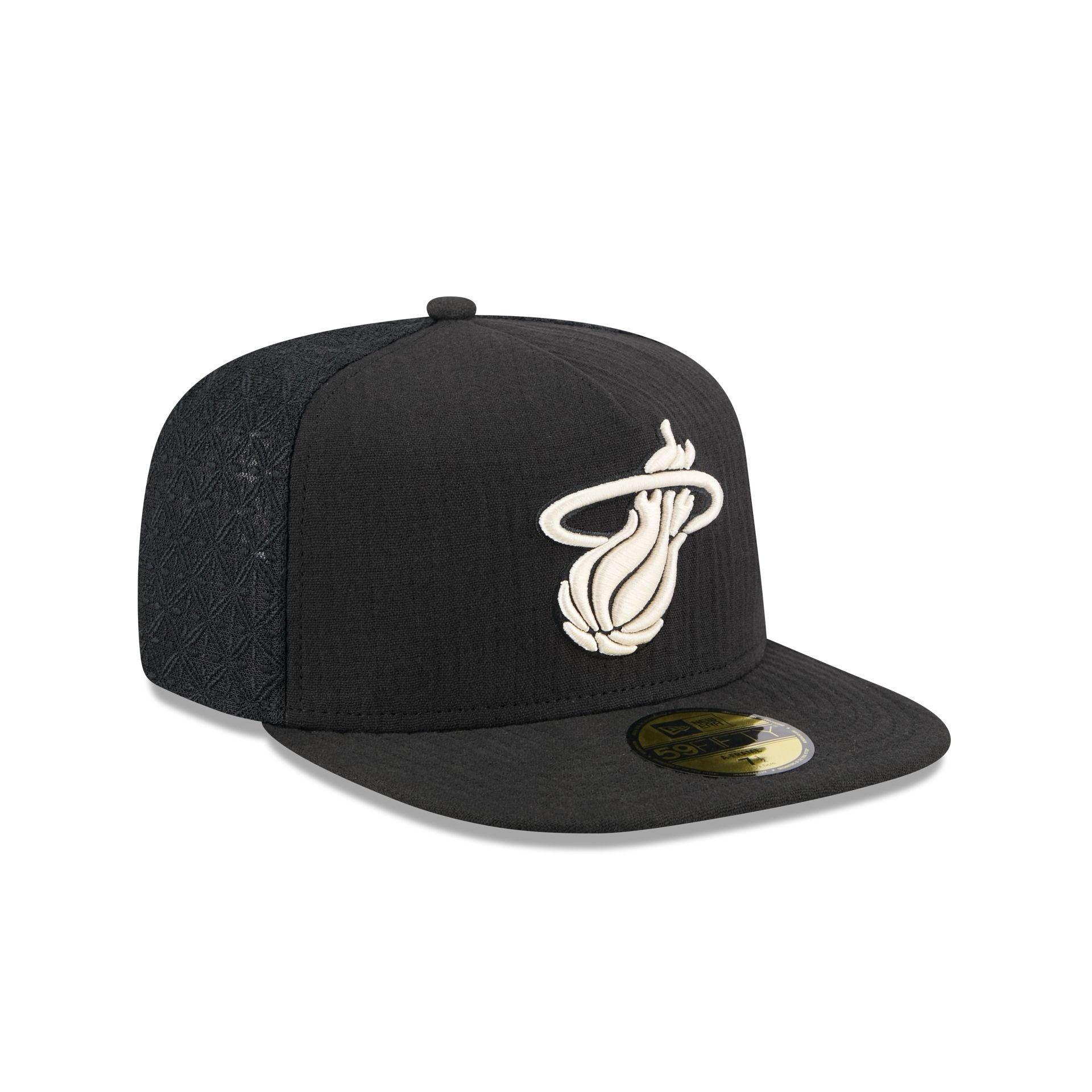 Miami Heat Black Mesh 59FIFTY A-Frame Fitted Hat Male Product Image