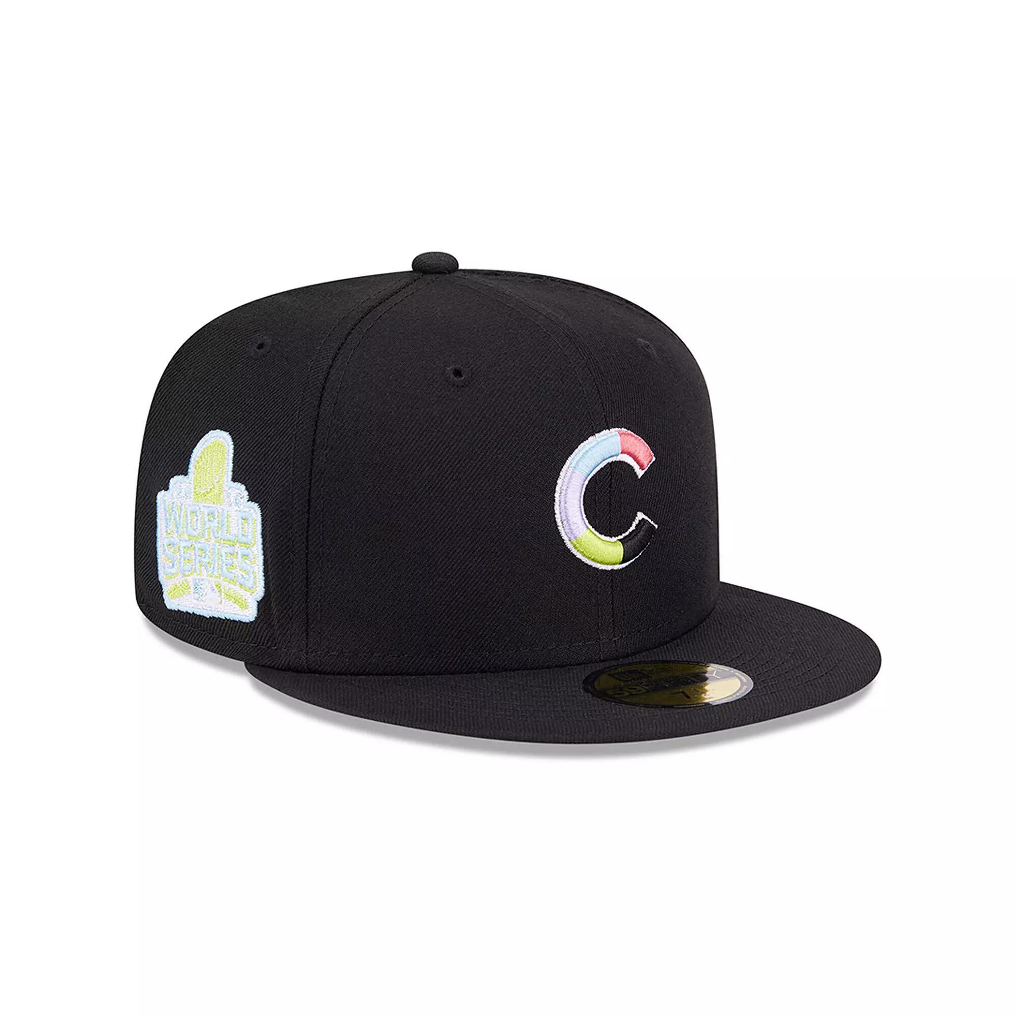 Men's New Era Black Chicago Cubs Multi-Color Pack 59FIFTY Fitted Hat, Size: 7 1/4 Product Image