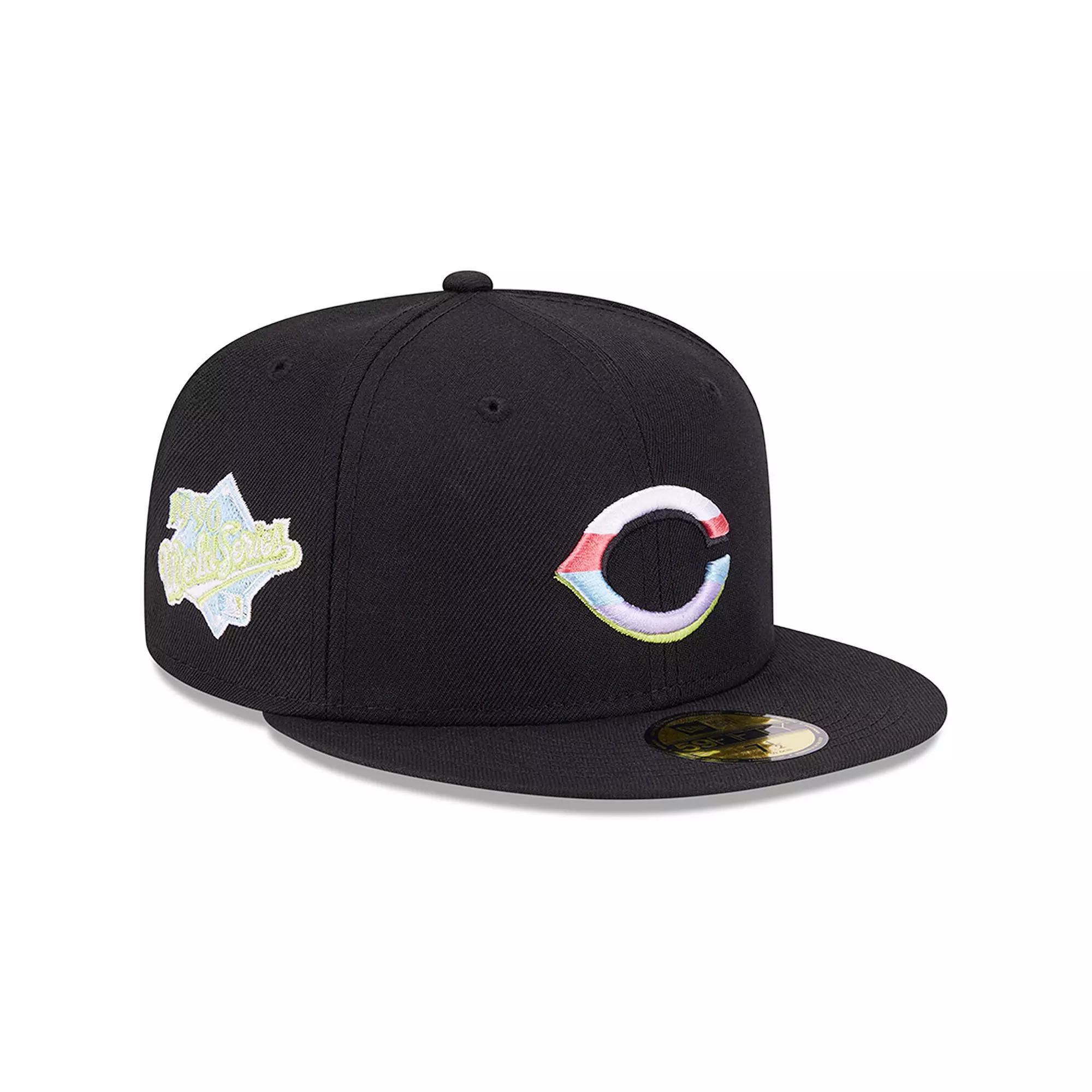 Mens New Era Black Cincinnati Reds Multi-Color Pack 59FIFTY Fitted Hat Product Image