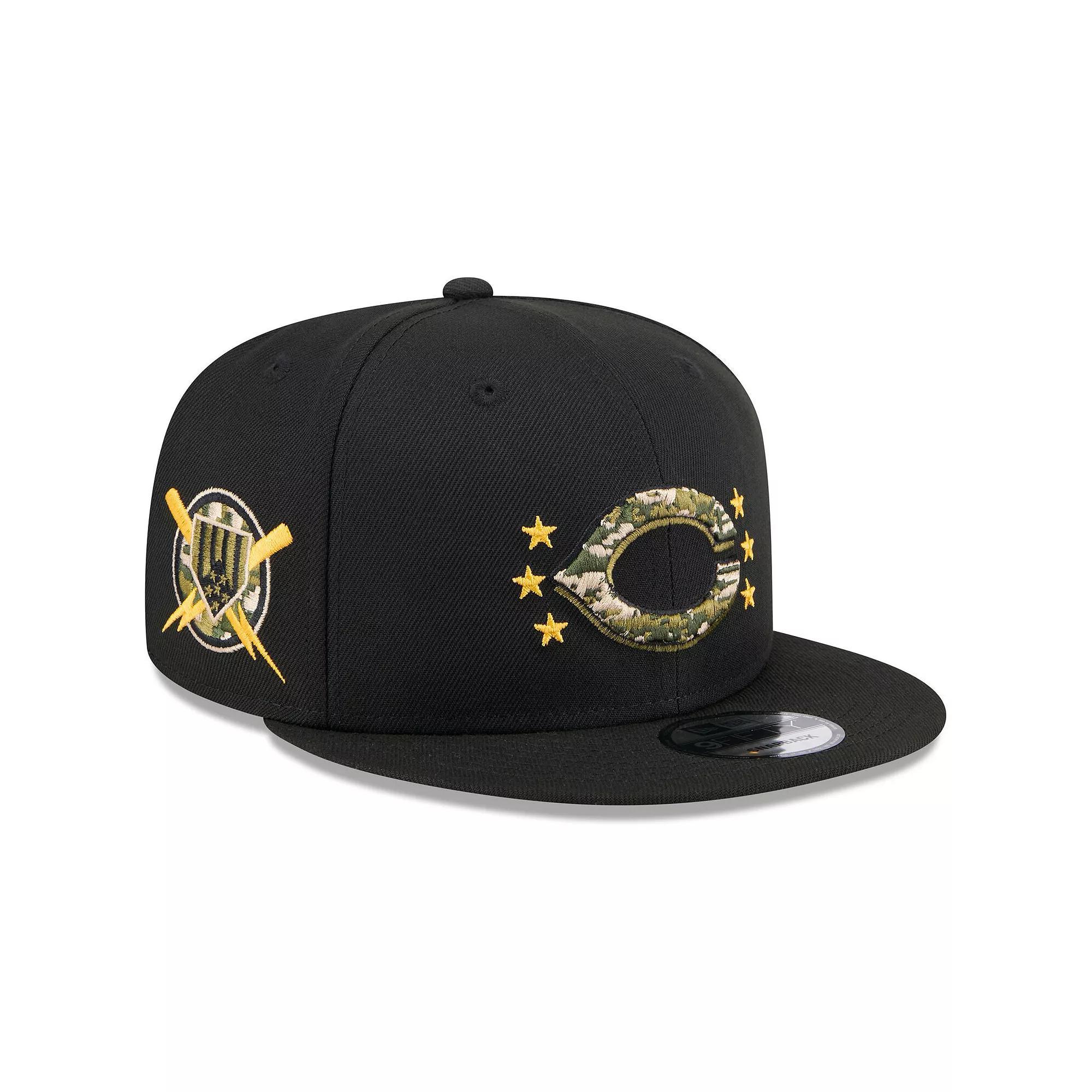 Men's New Era  Black Cincinnati Reds 2024 Armed Forces Day 9FIFTY Snapback Hat, Red Black Product Image
