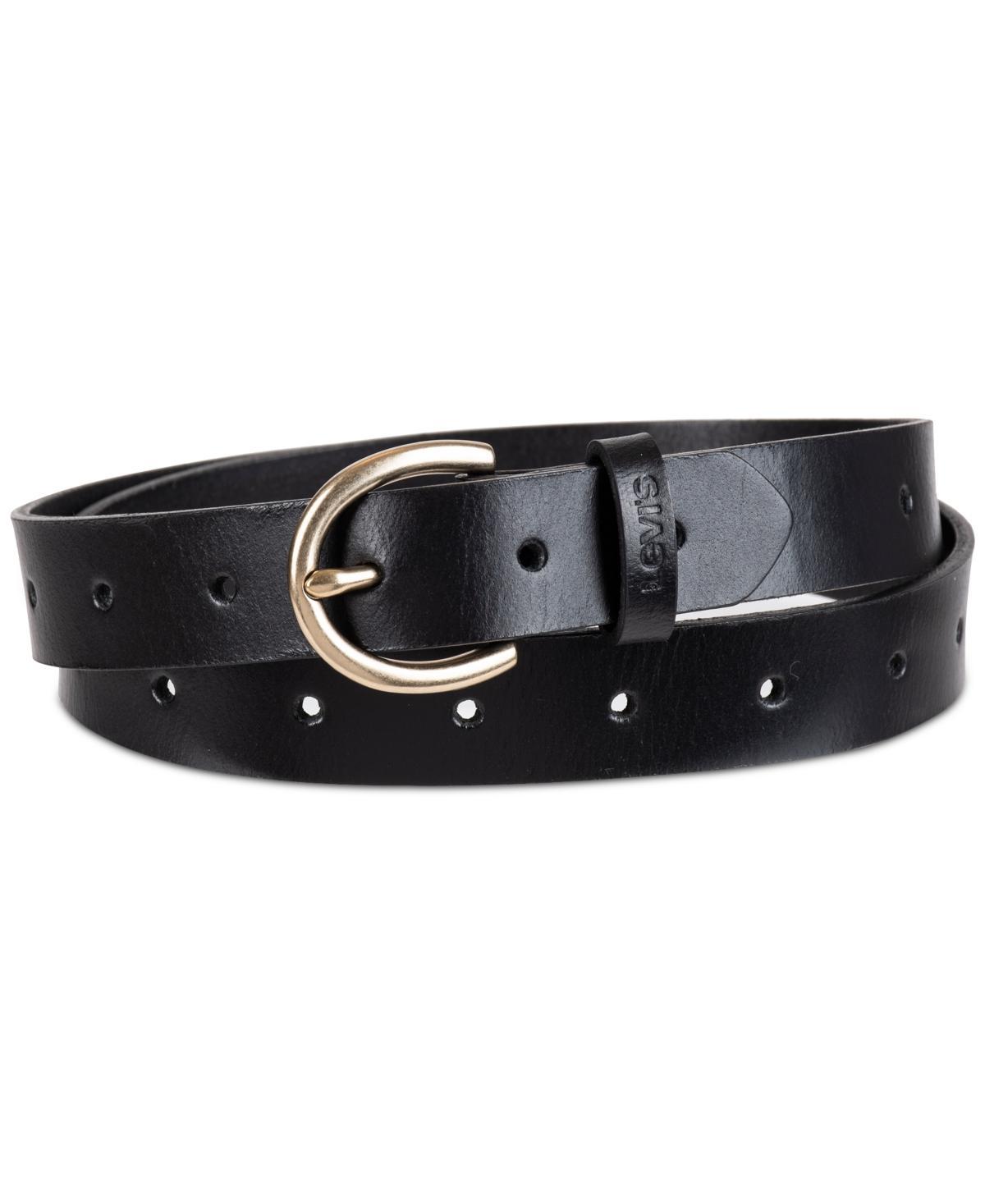 Women's & Plus Levi's® Perforated Casual Leather Belt, Size: 1XL, Black Product Image