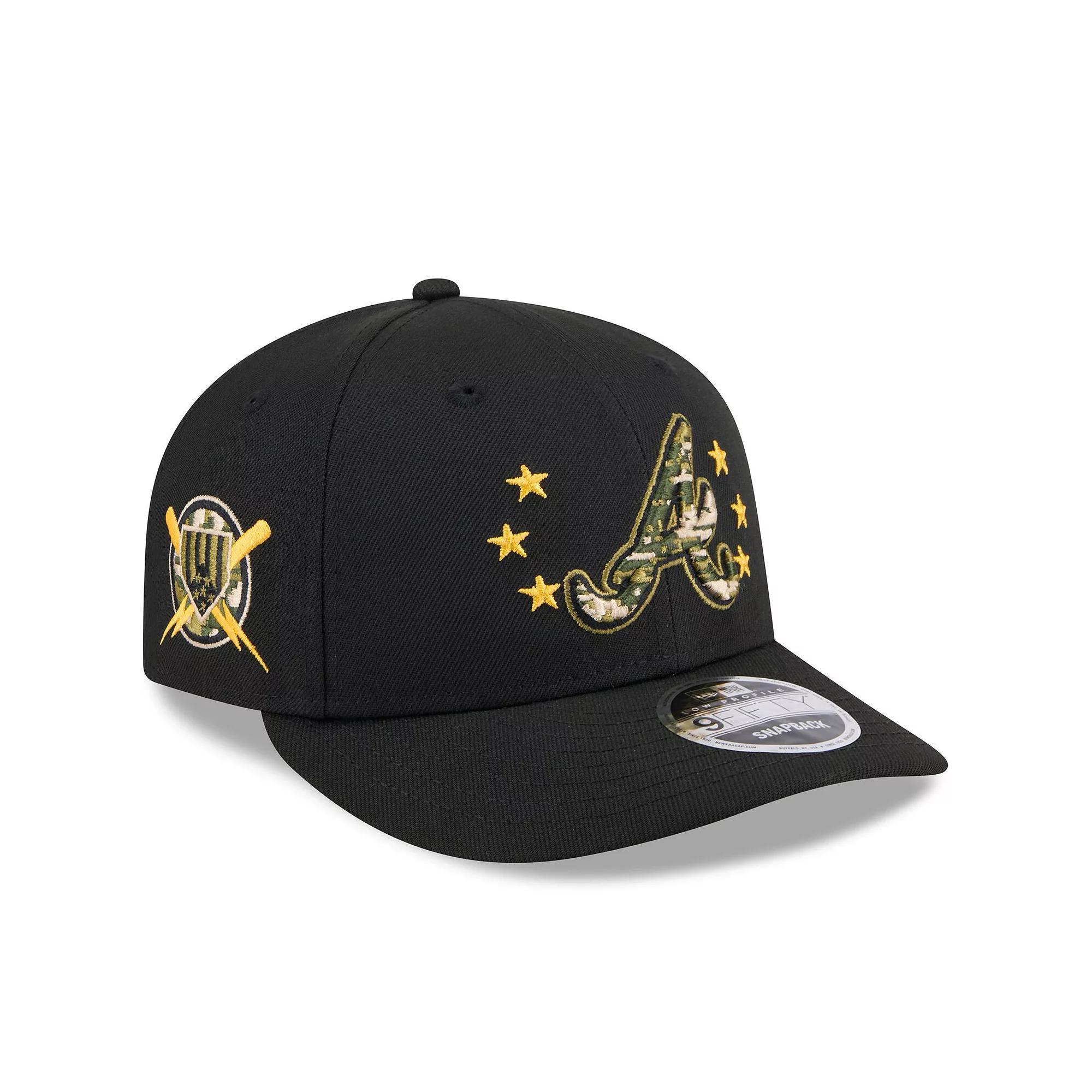 Men's New Era  Black Atlanta Braves 2024 Armed Forces Day Low Profile 9FIFTY Snapback Hat Product Image